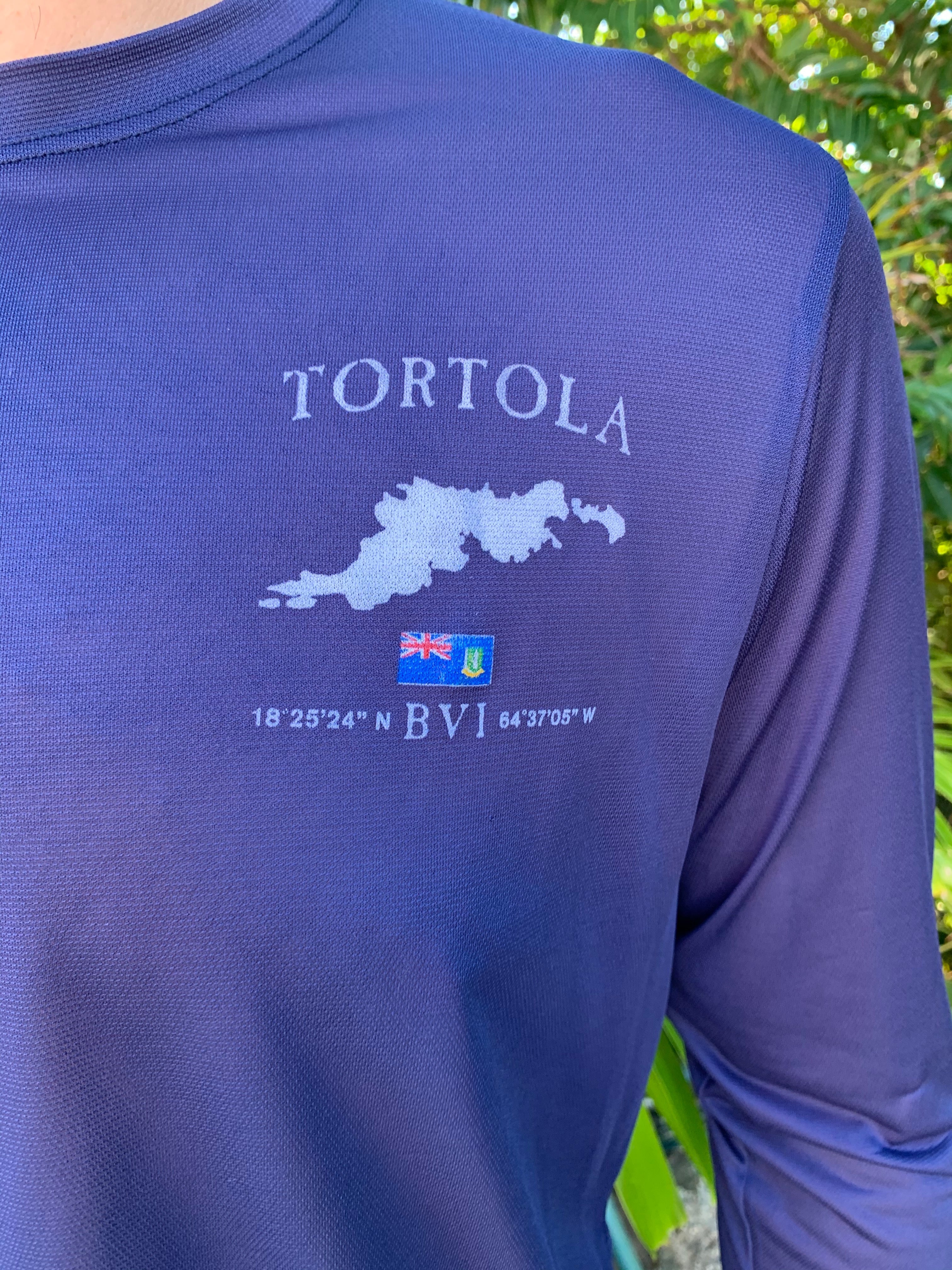 Tortola Flag Patch UPF50 Shirt - Racing Blue
