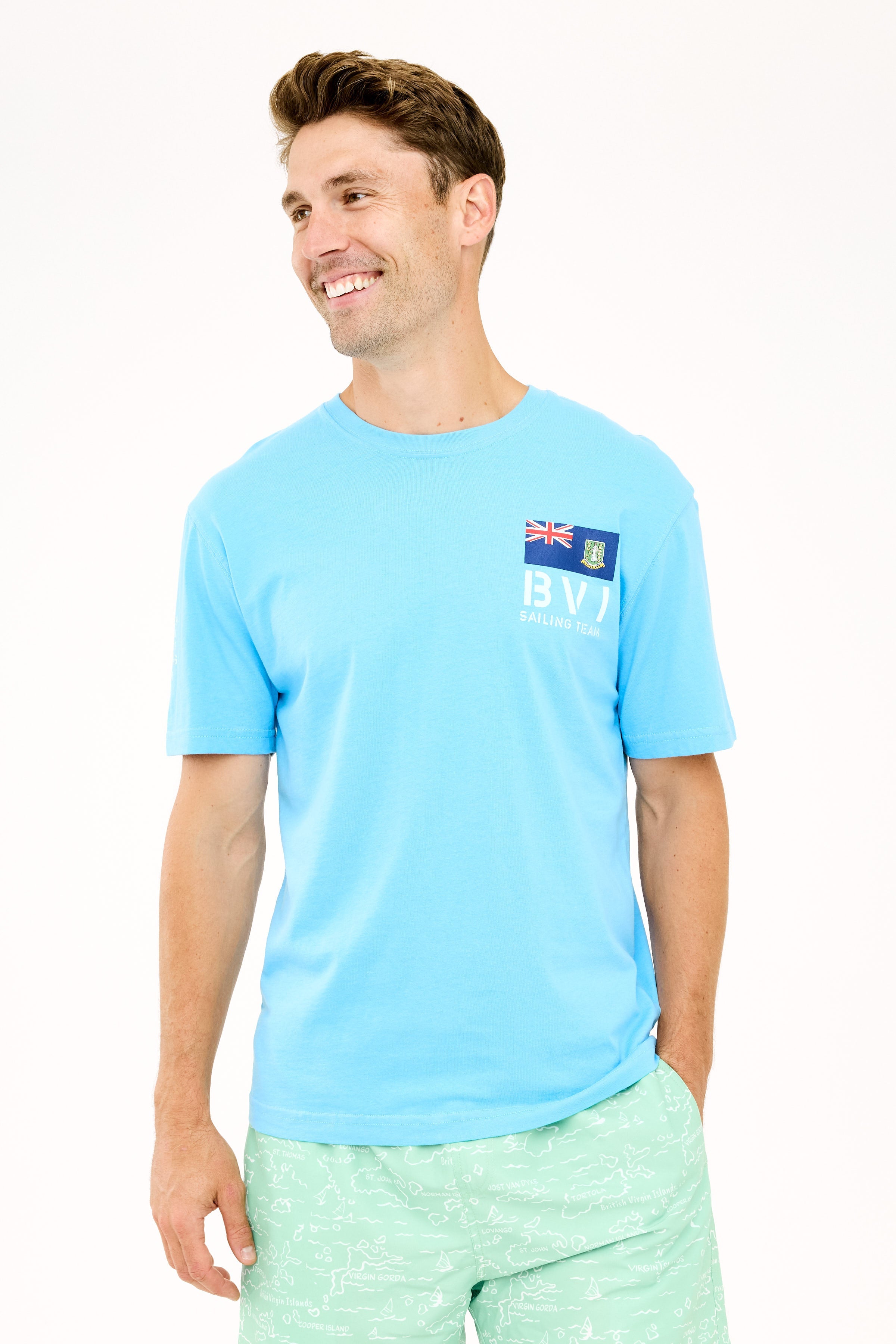 BVI Sailing Team Patch T-Shirt - Ocean Blue