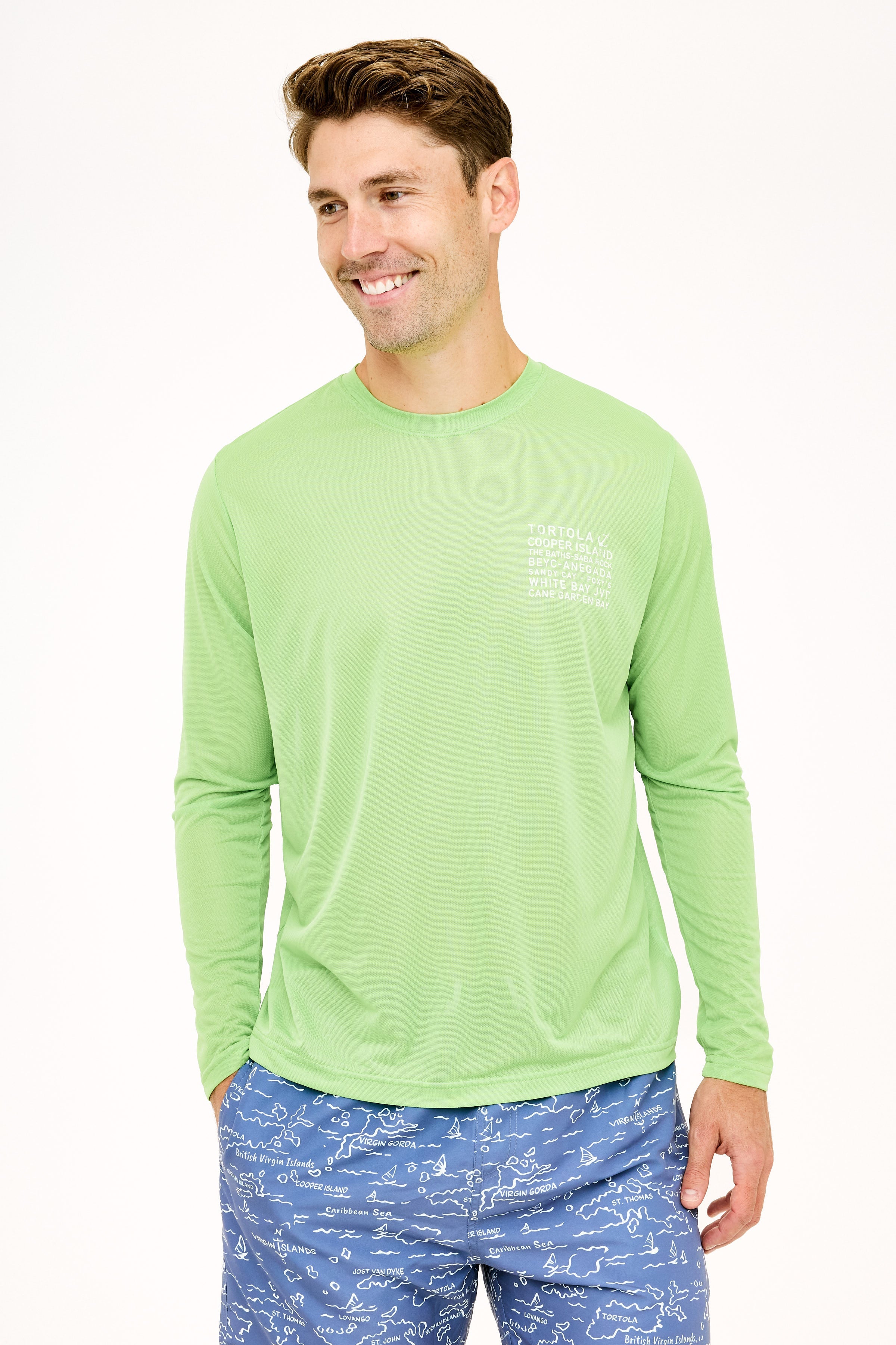 Island Names UPF50 Shirt - Lime Zest