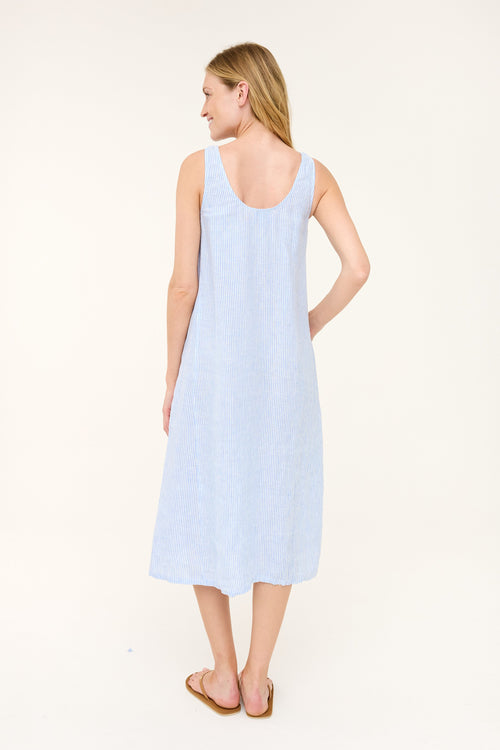 Brenda Dress - Blue Stripe