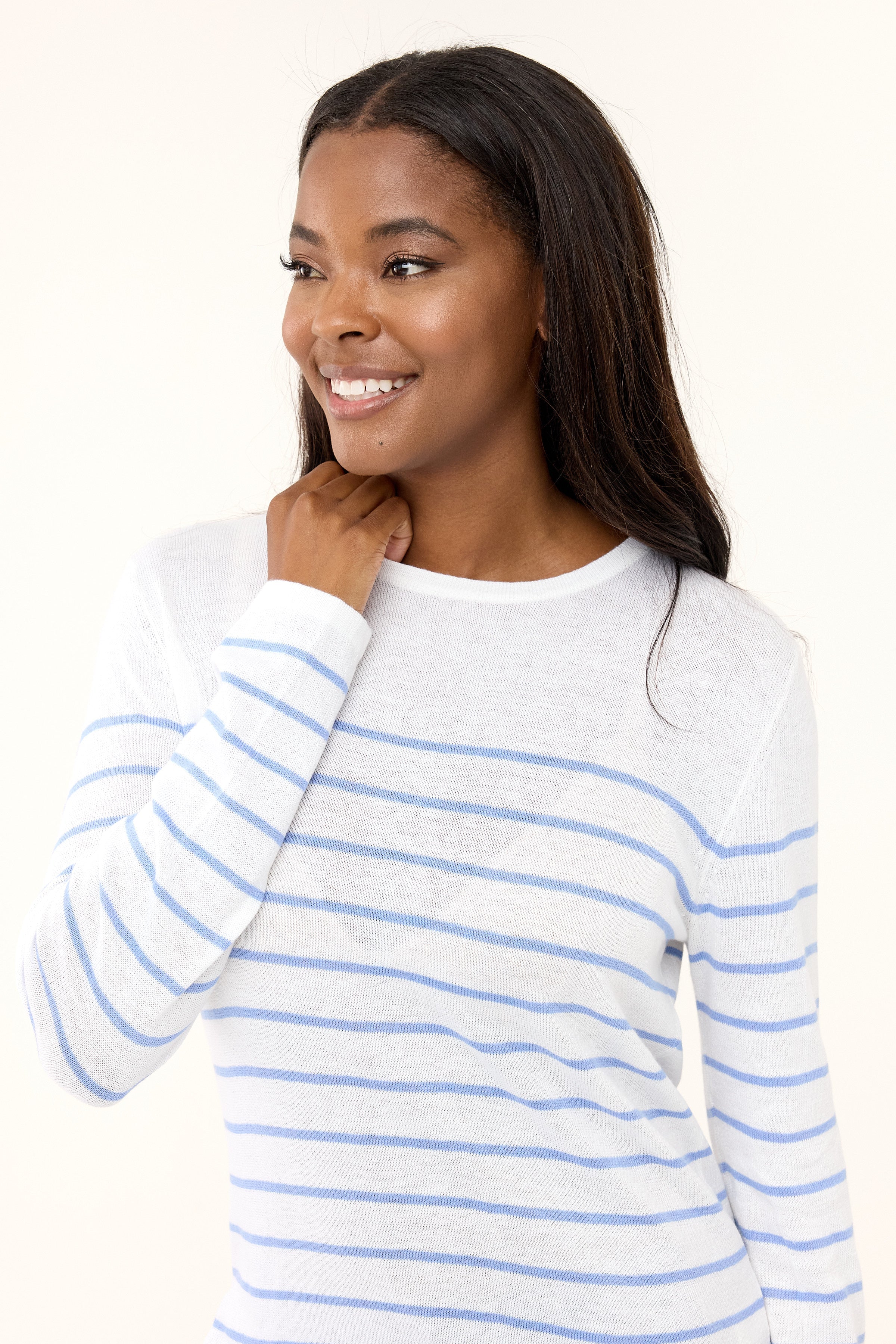 Brittany Sweater - Lavender Stripe
