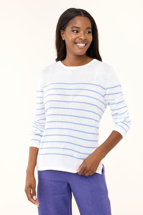 Brittany Sweater - Lavender Stripe
