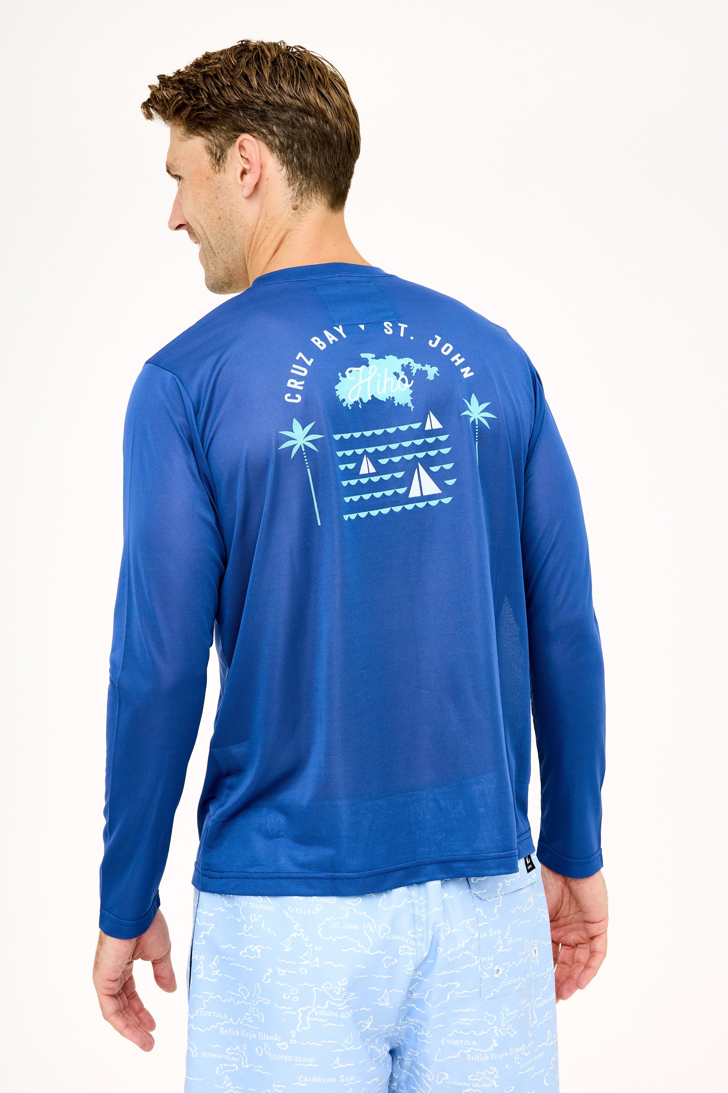 Cruz Bay Palm UPF50 Shirt - Racing Blue