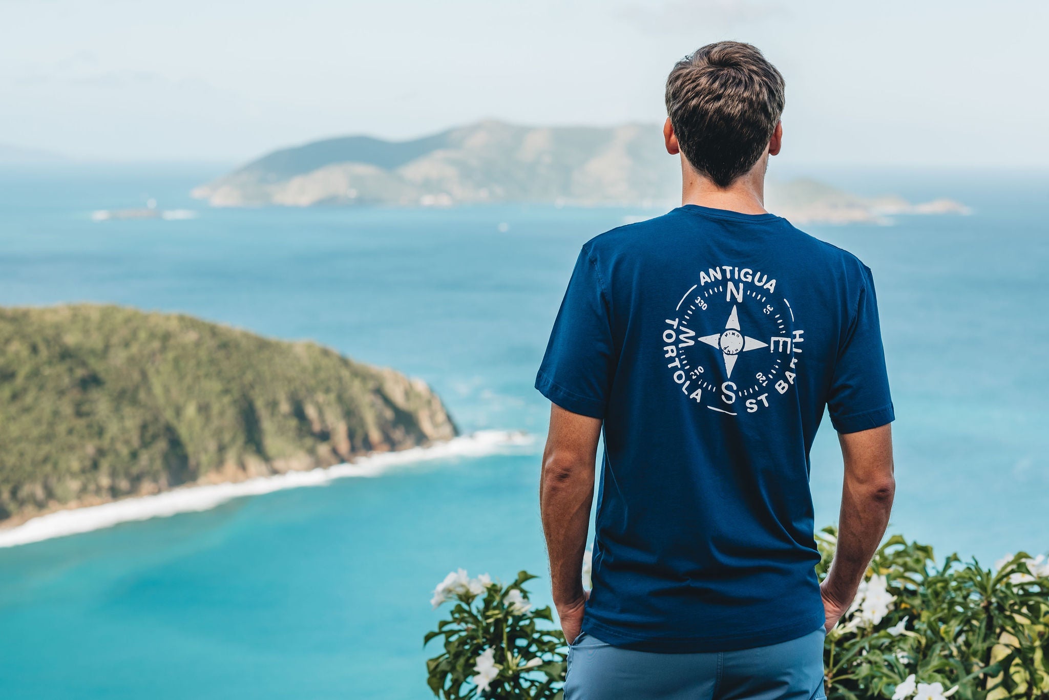 Tortola Compass T-Shirt - Racing Blue