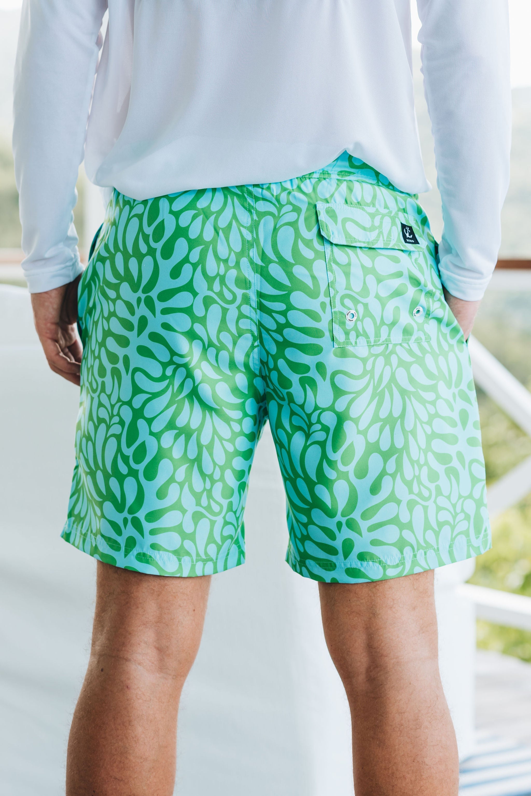 Barbuda Trunk - Green Water Print