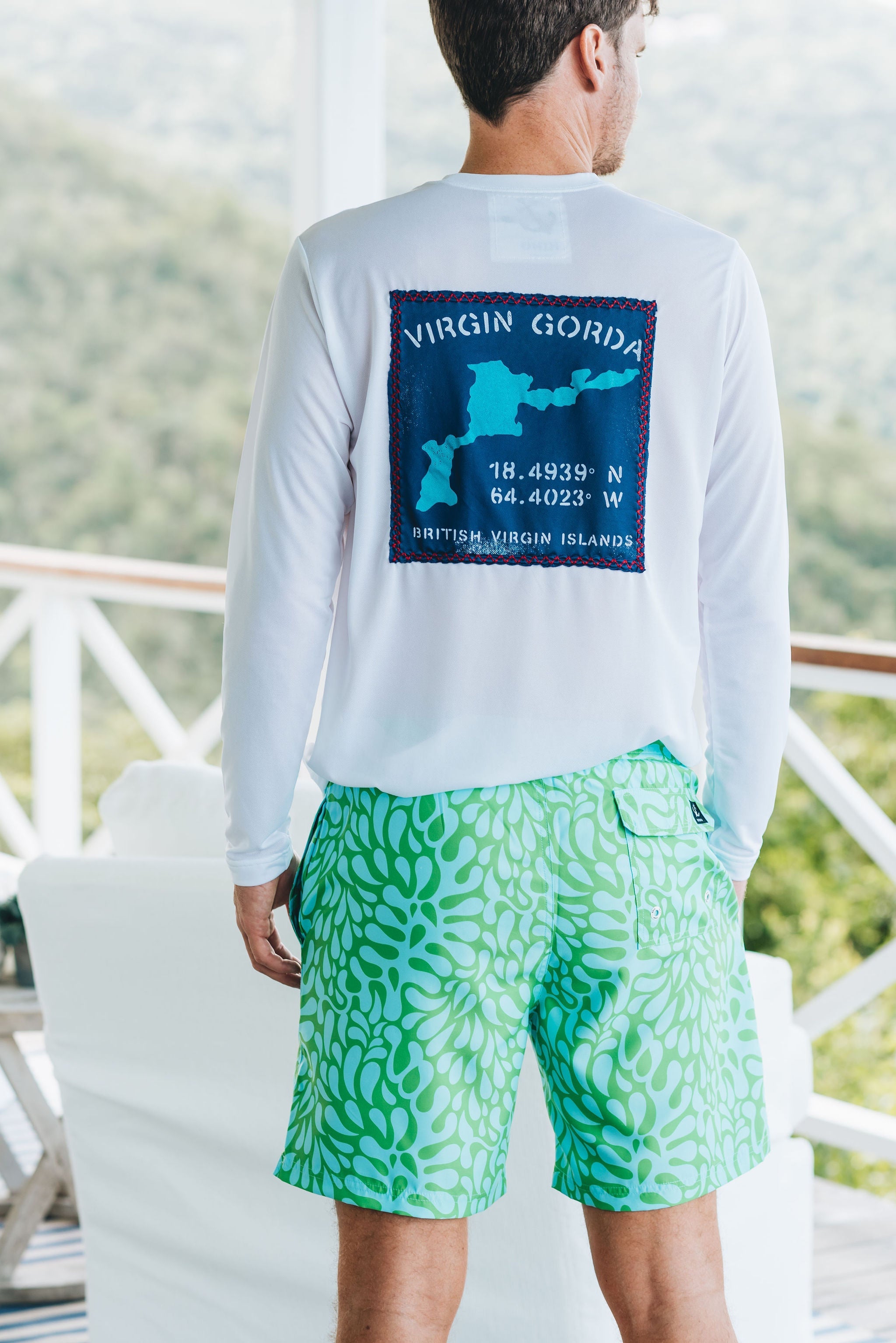 Barbuda Trunk - Green Water Print