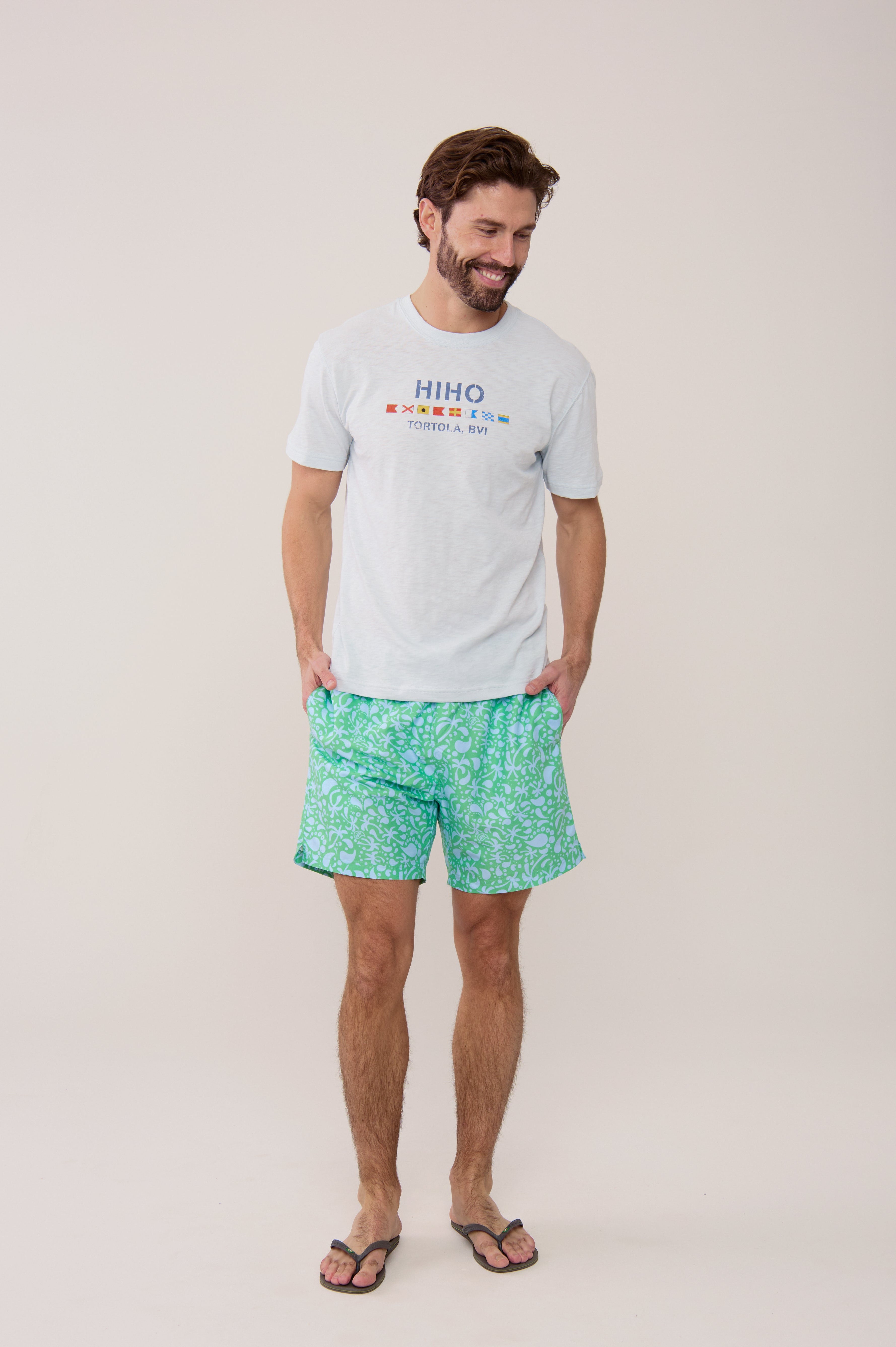 HIHO Flag T-Shirt - Misty Blue