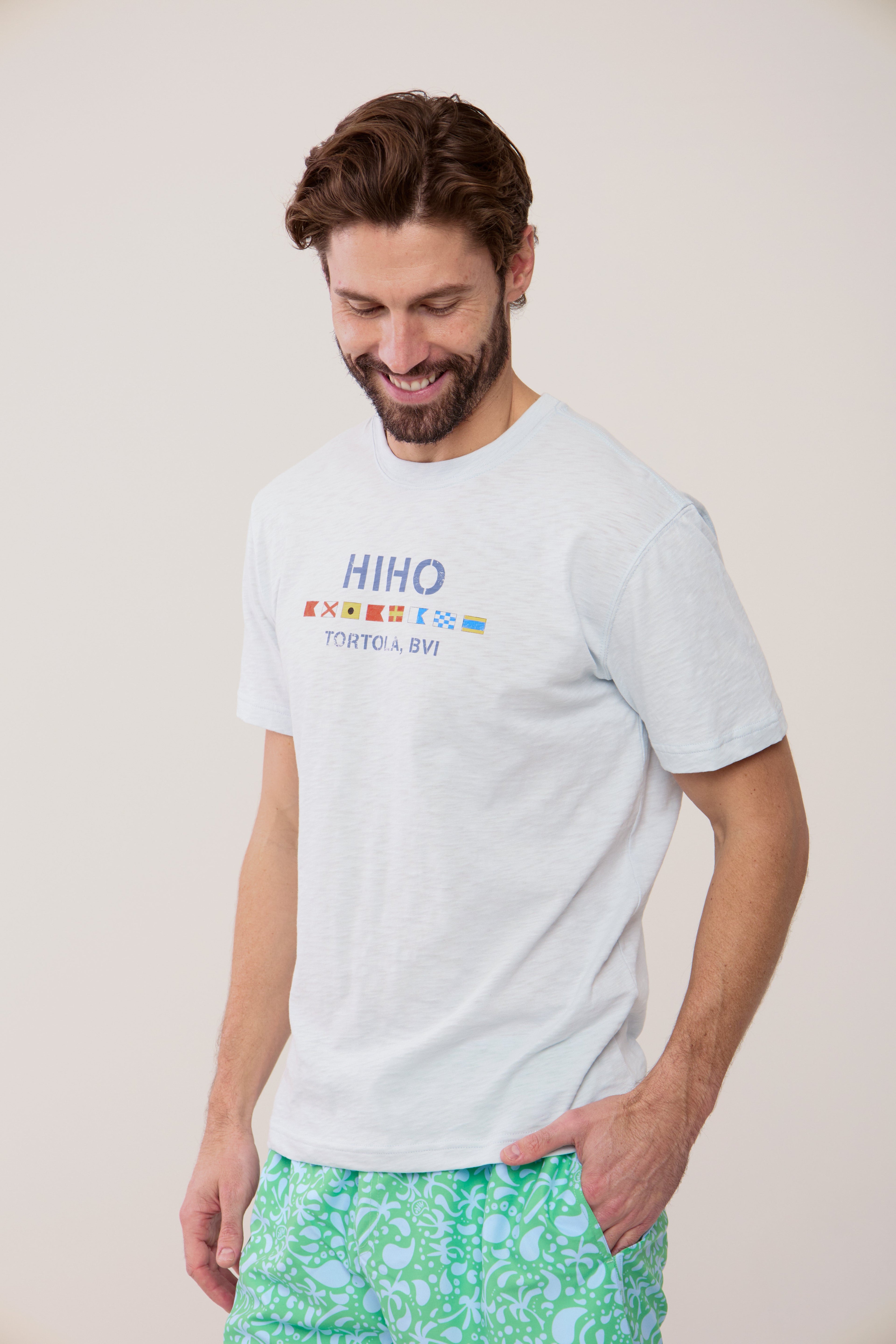 HIHO Flag T-Shirt - Misty Blue