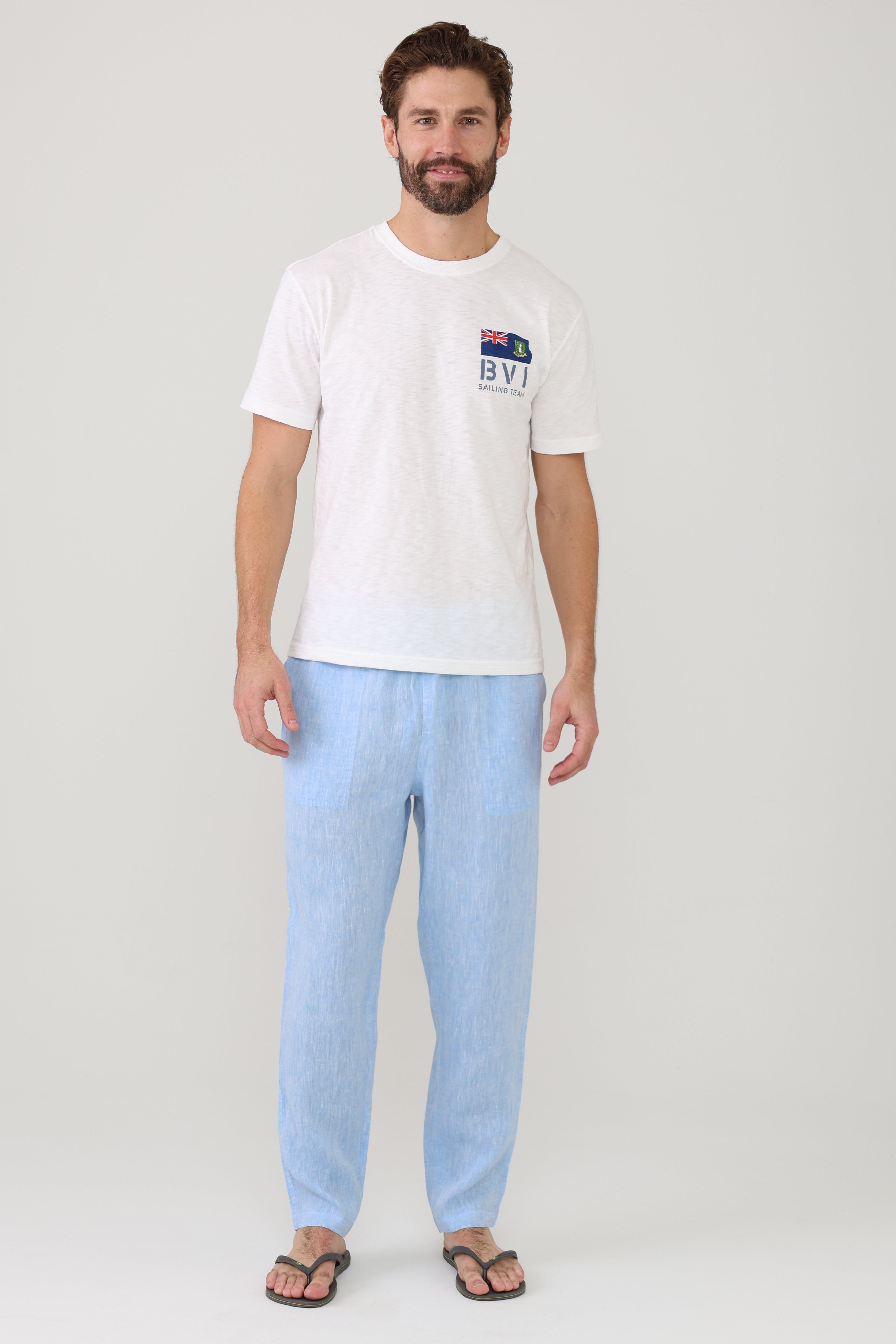 Relaxed Linen Pant - Blue Chambray