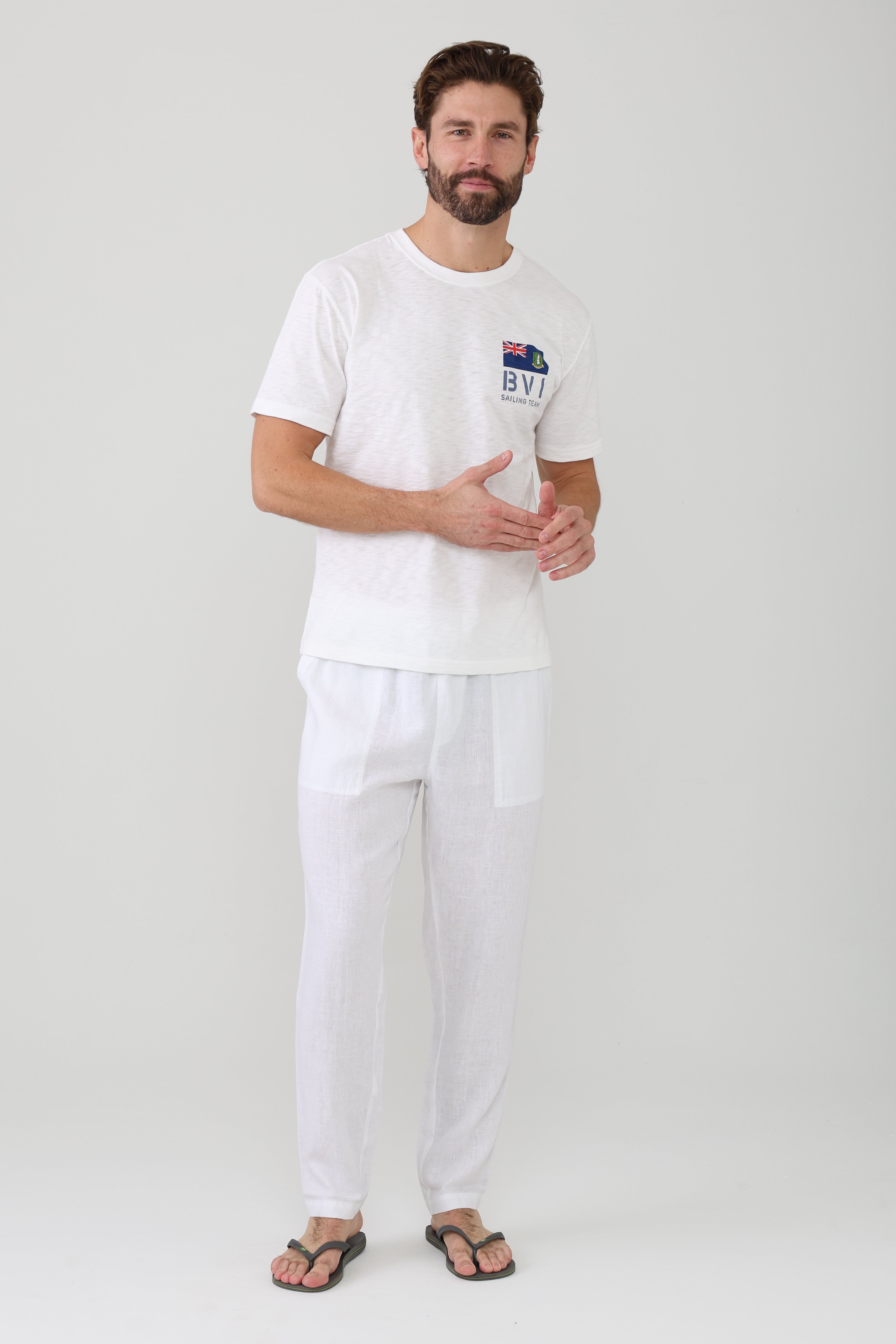 Relaxed Linen Pant - White
