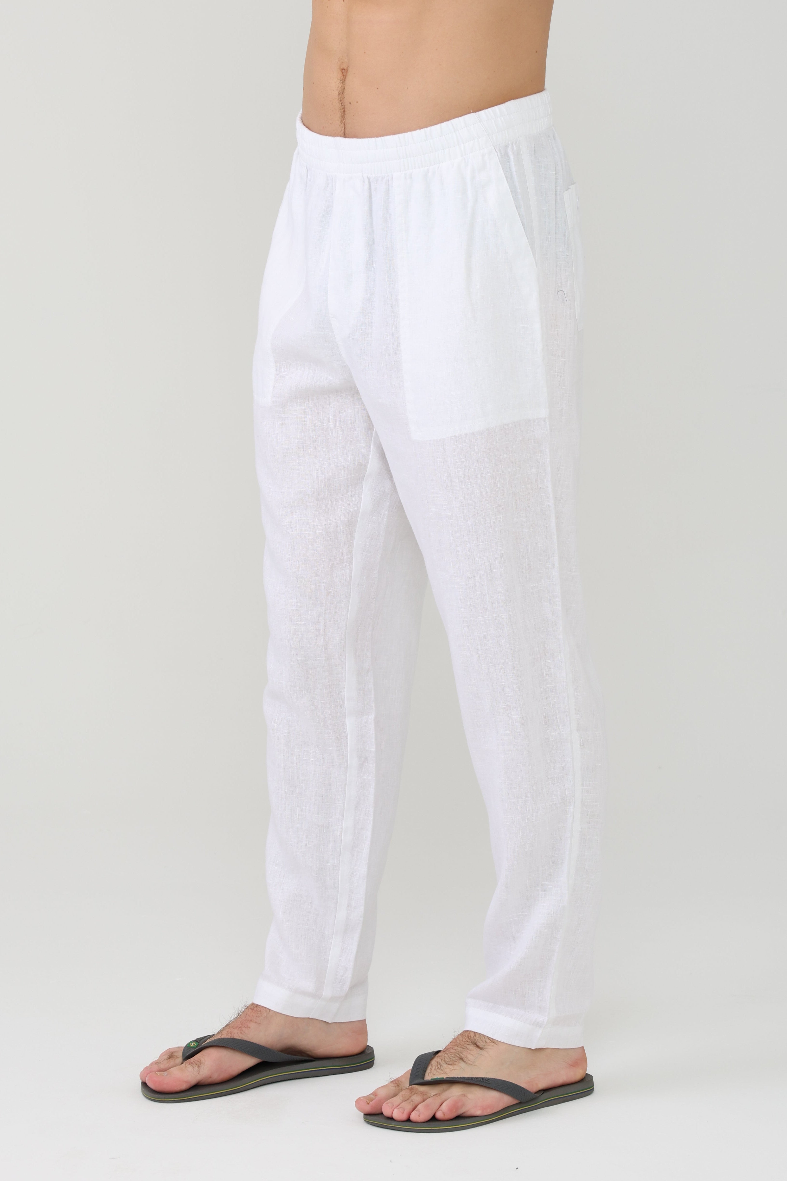 Relaxed Linen Pant - White