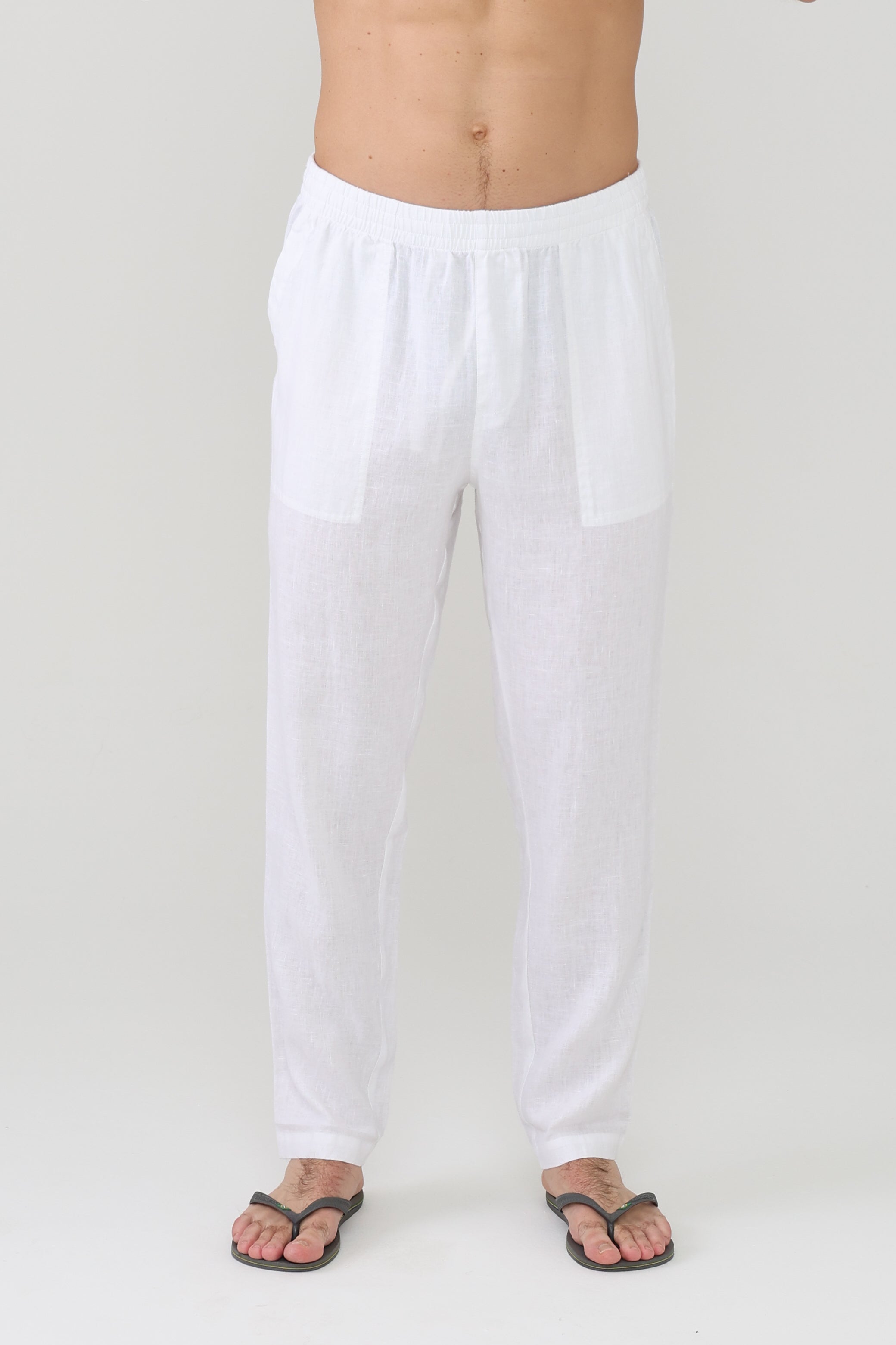 Relaxed Linen Pant - White