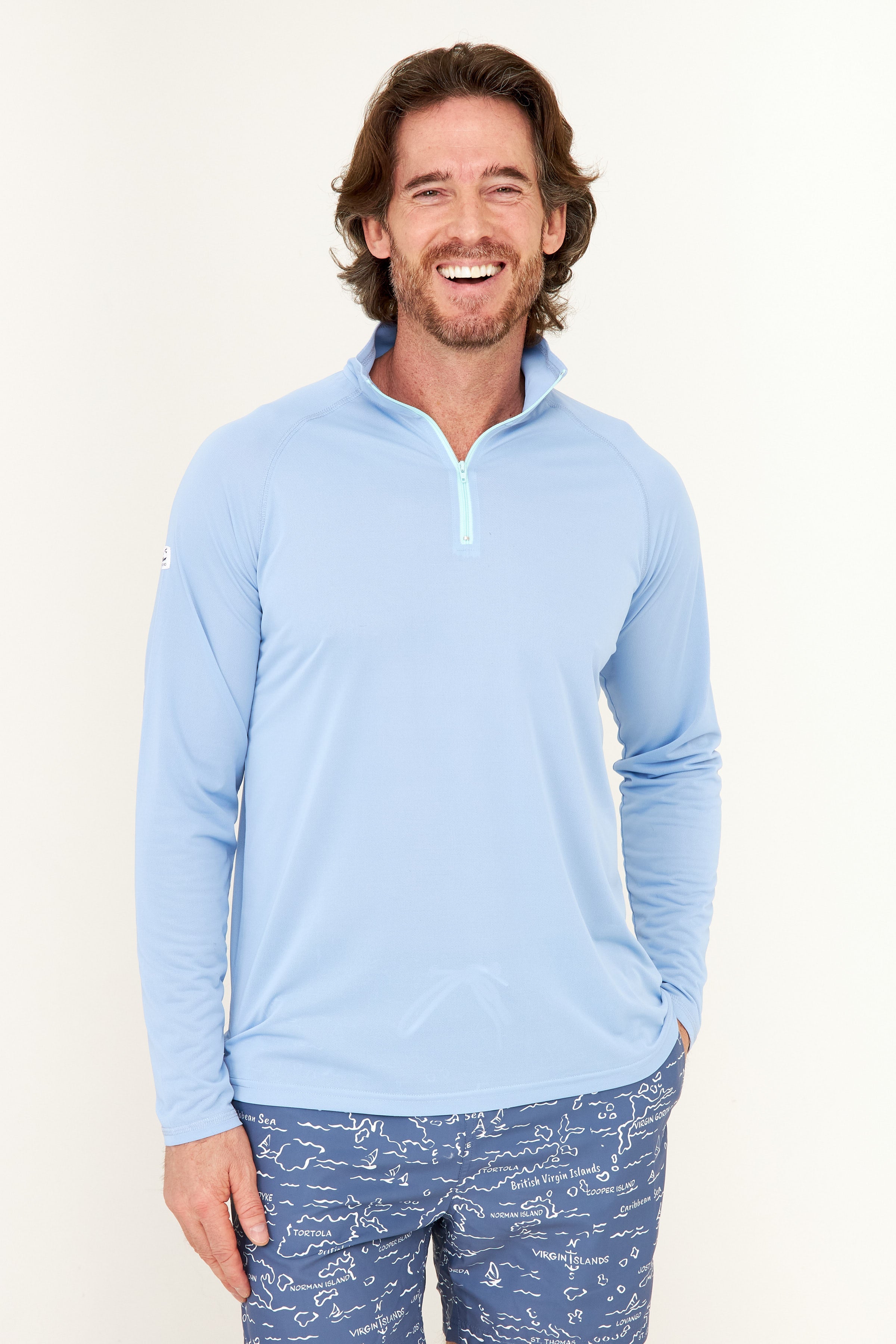 Zip Tech UPF50 Shirt - Serenity Blue