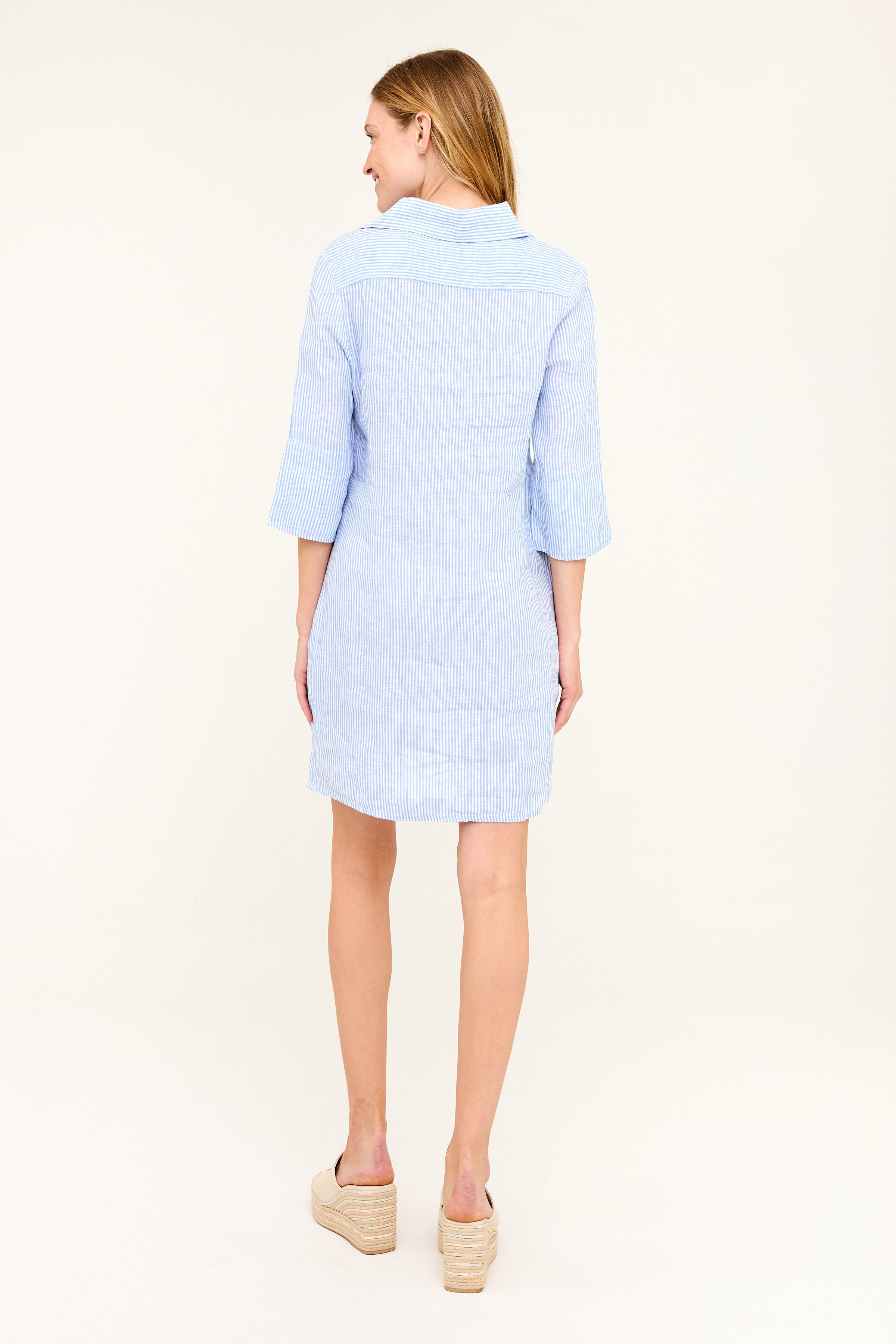 Sophia Dress - Blue Stripe