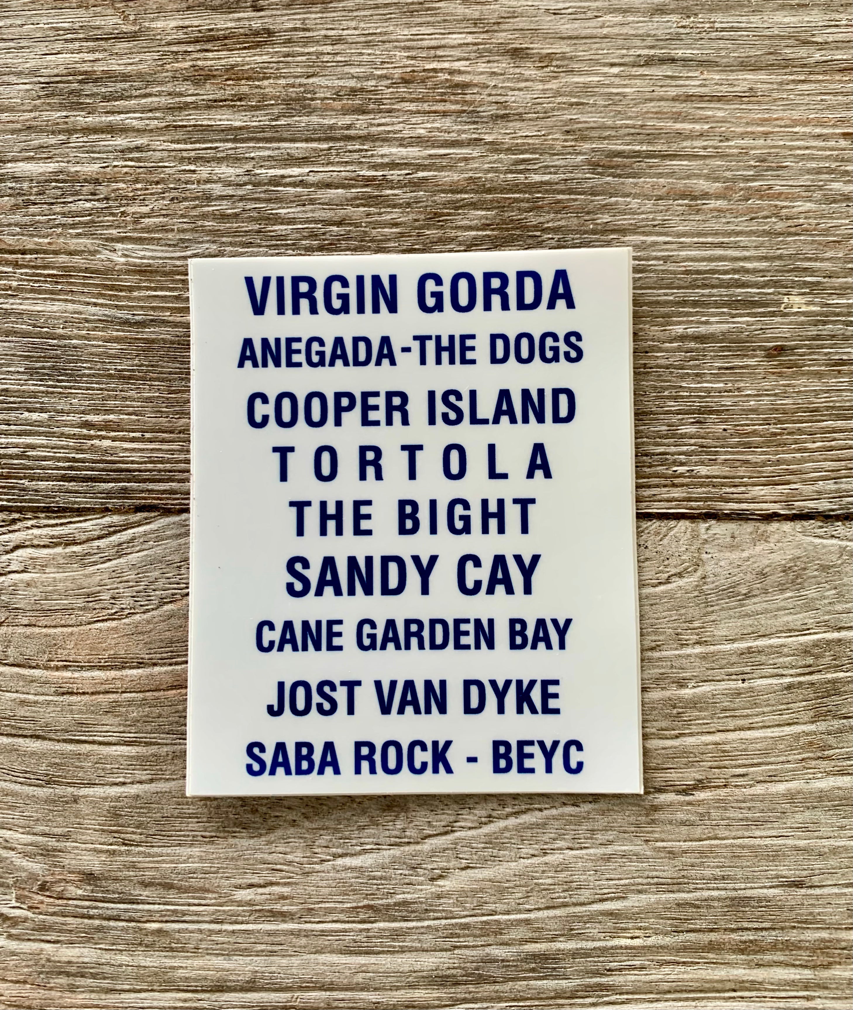 Island Names Sticker