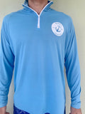 Oval Anchor UPF50 Zip Tech Shirt- Ocean Blue