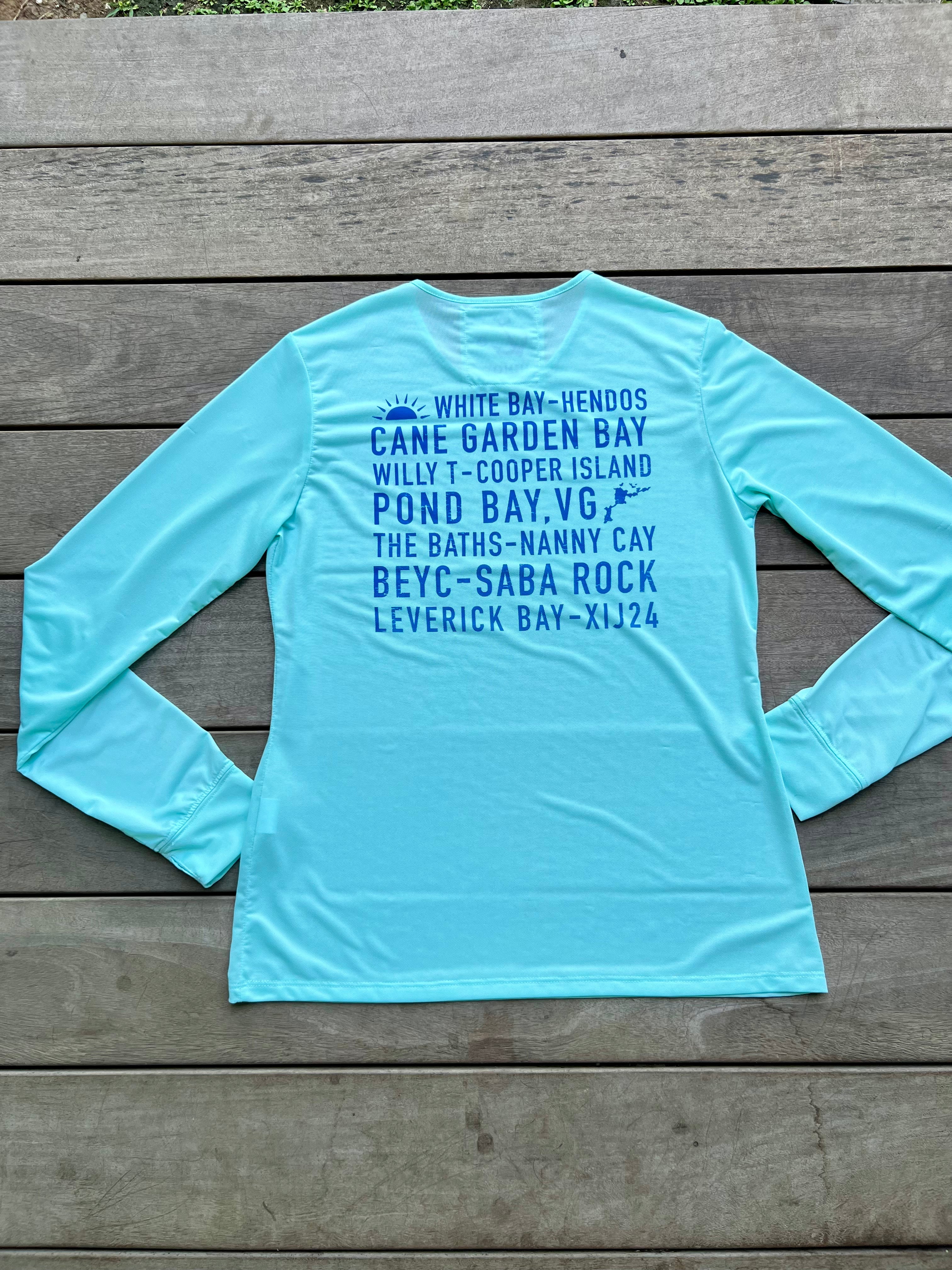 XIJ24 Island Names Women's UPF50 Top - Sea Green