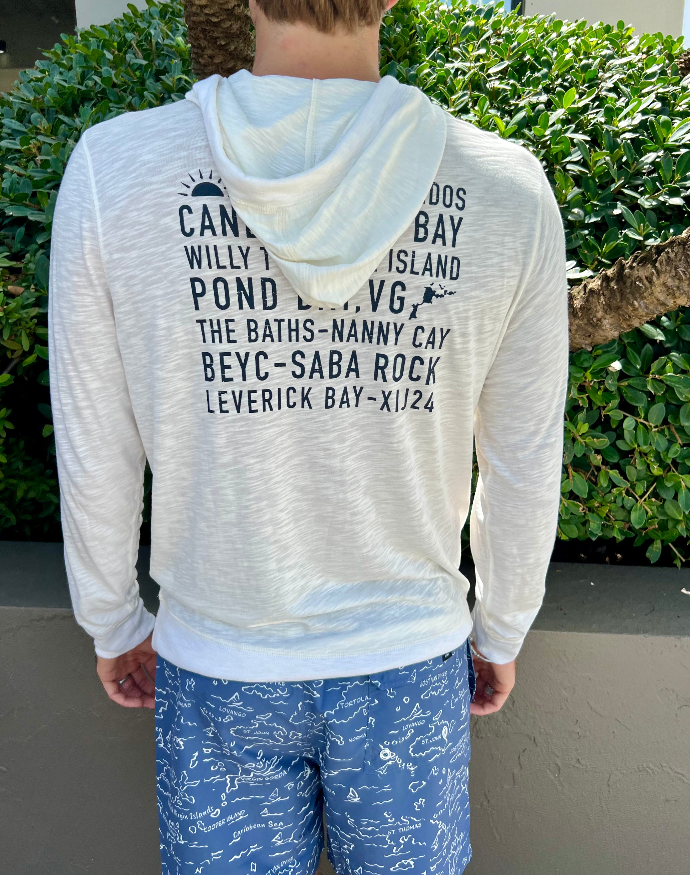 XIJ24 Island Names Hoodie - White