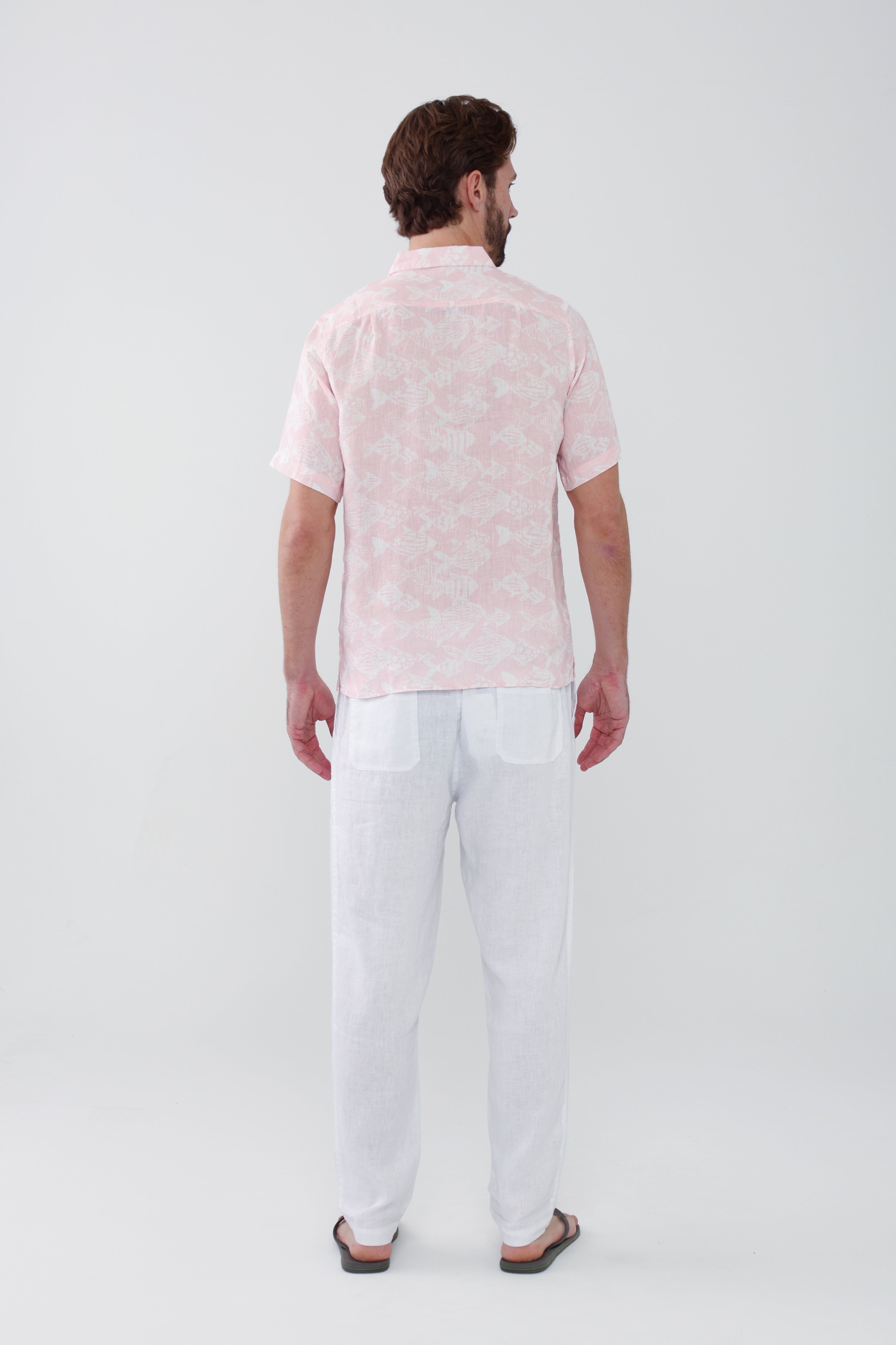 Irie Linen Shirt - Chalk Pink Fish