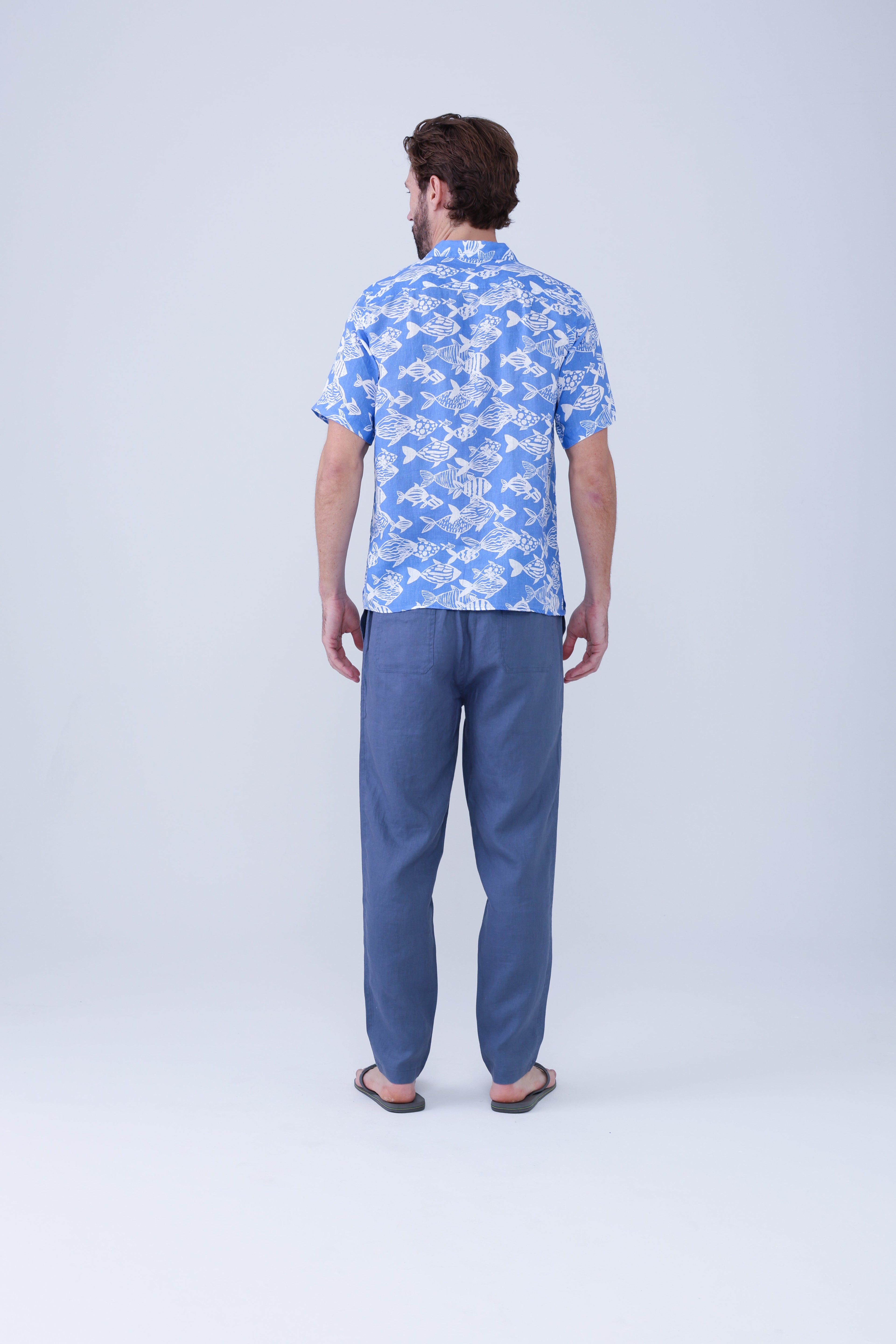 Irie Linen Shirt - Ultramarine Fish