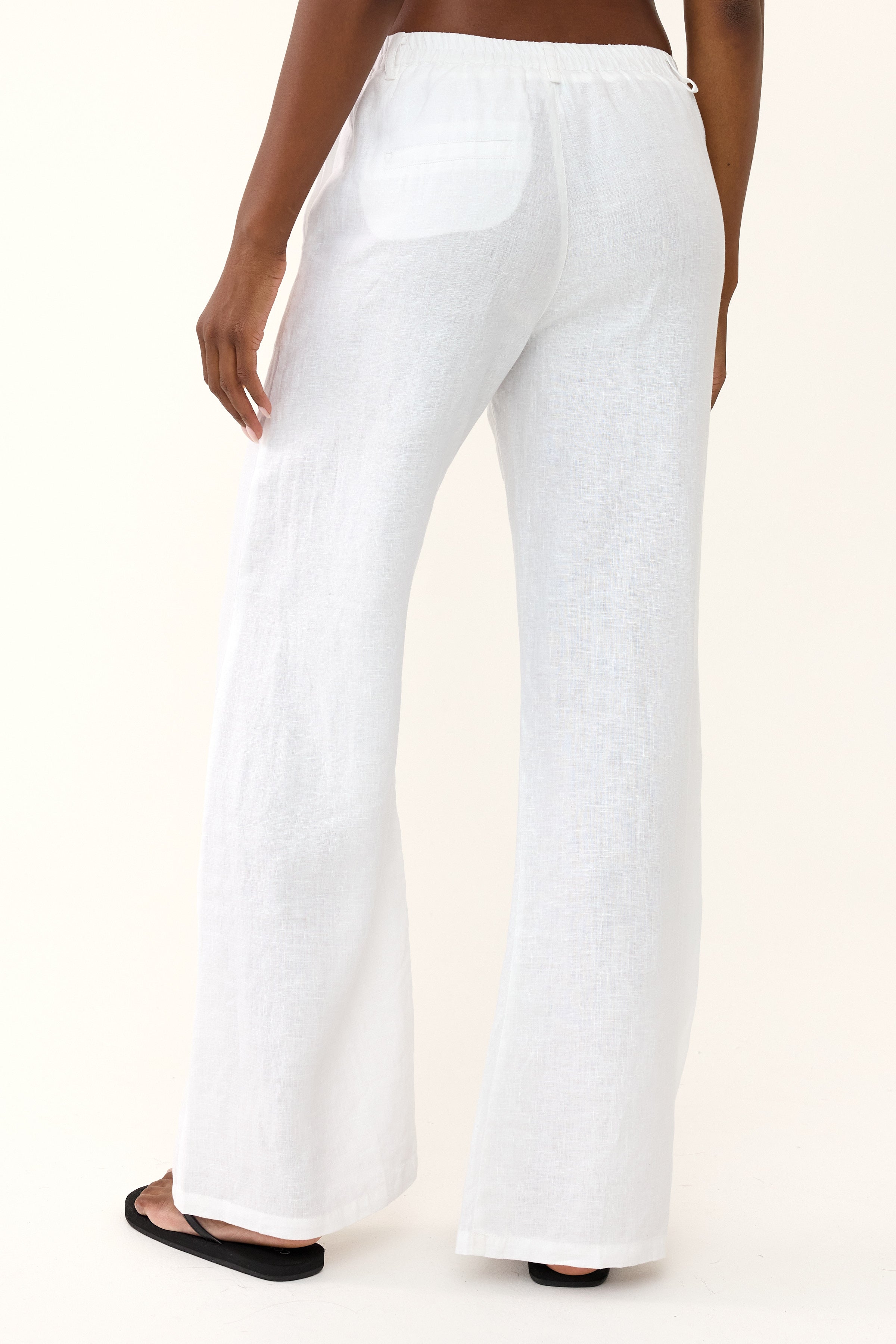 Izzy Linen Trouser - White