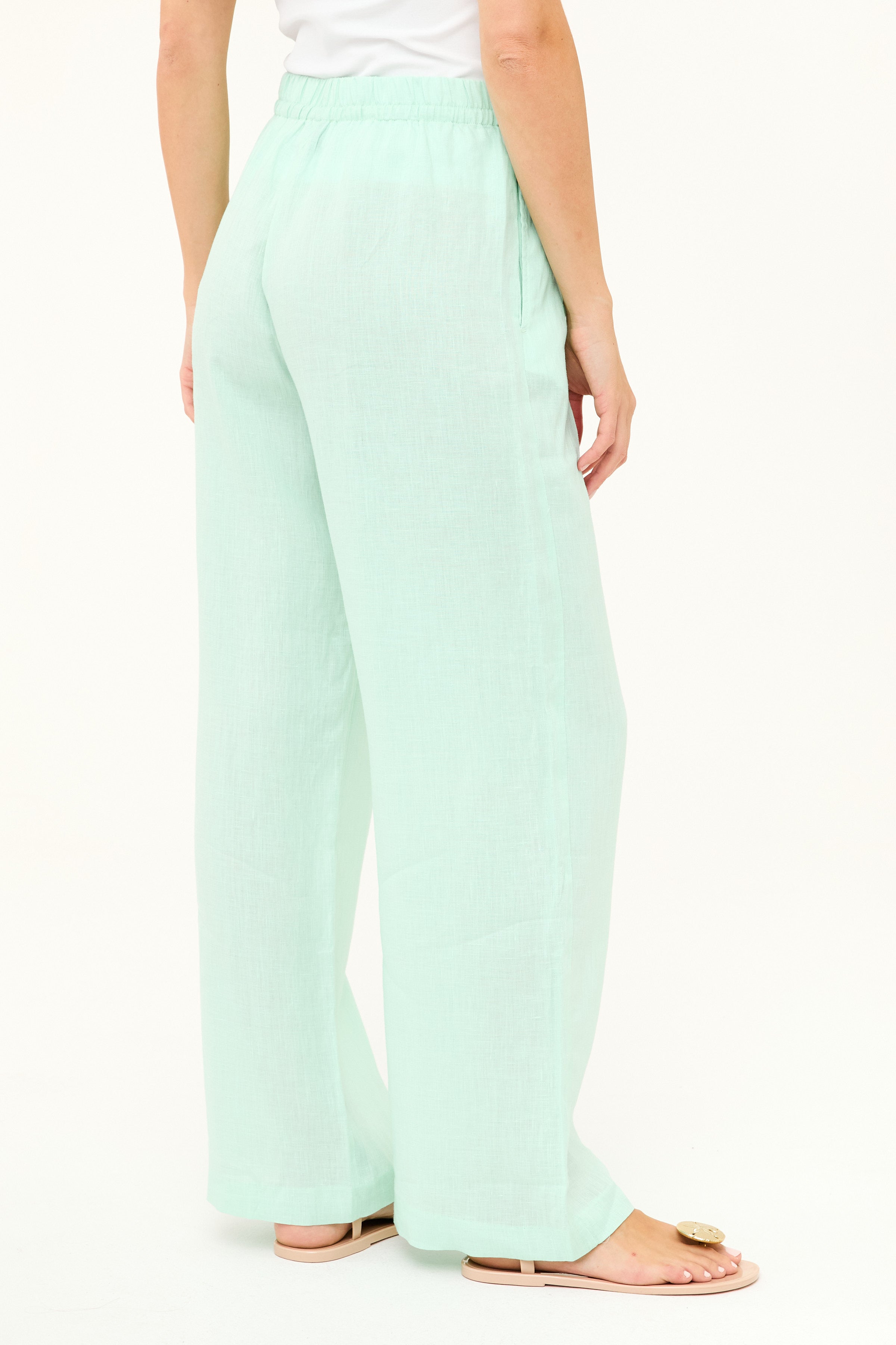 Mallorca Linen Pant - Ice Green