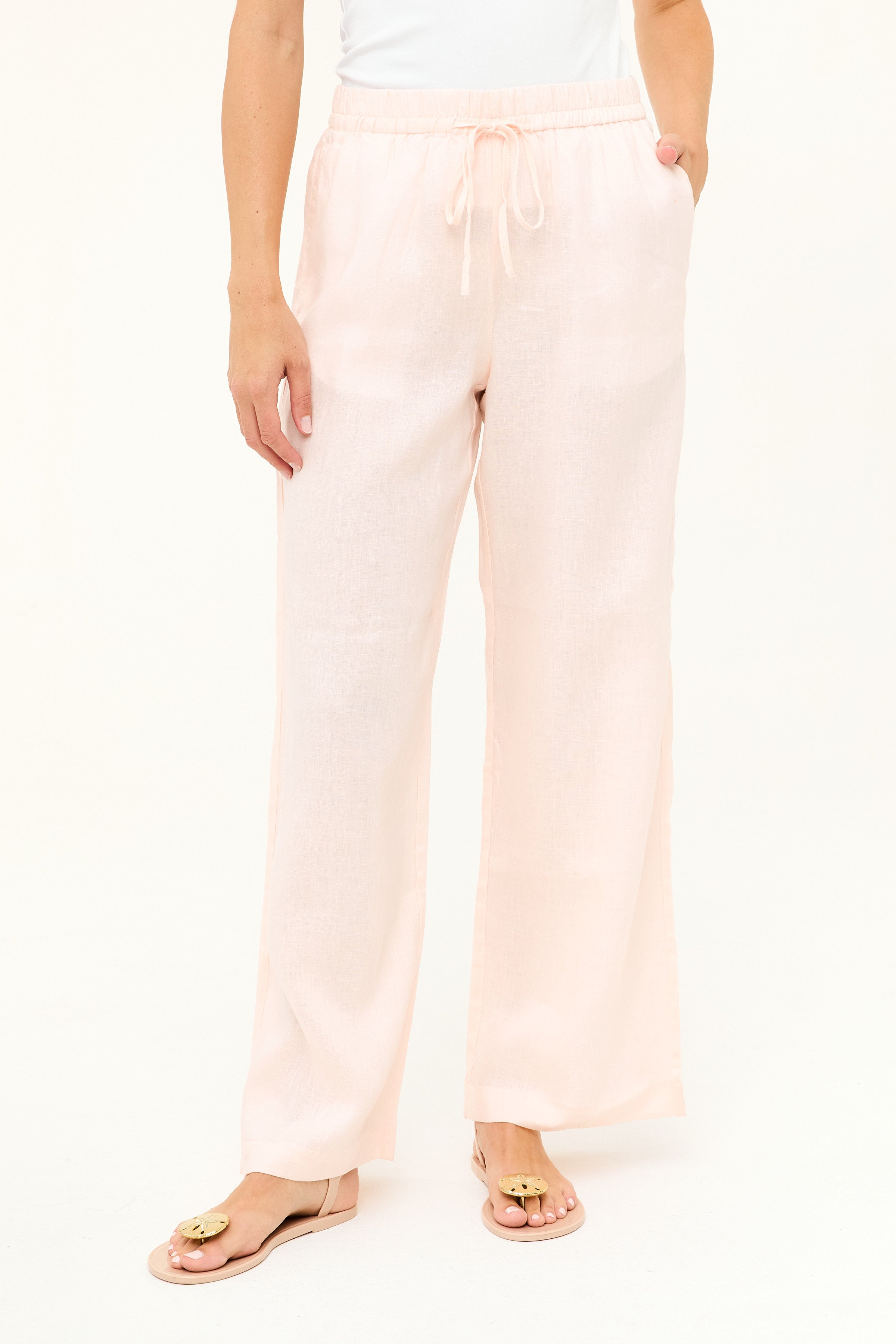 Mallorca Linen Pant - Barely Pink