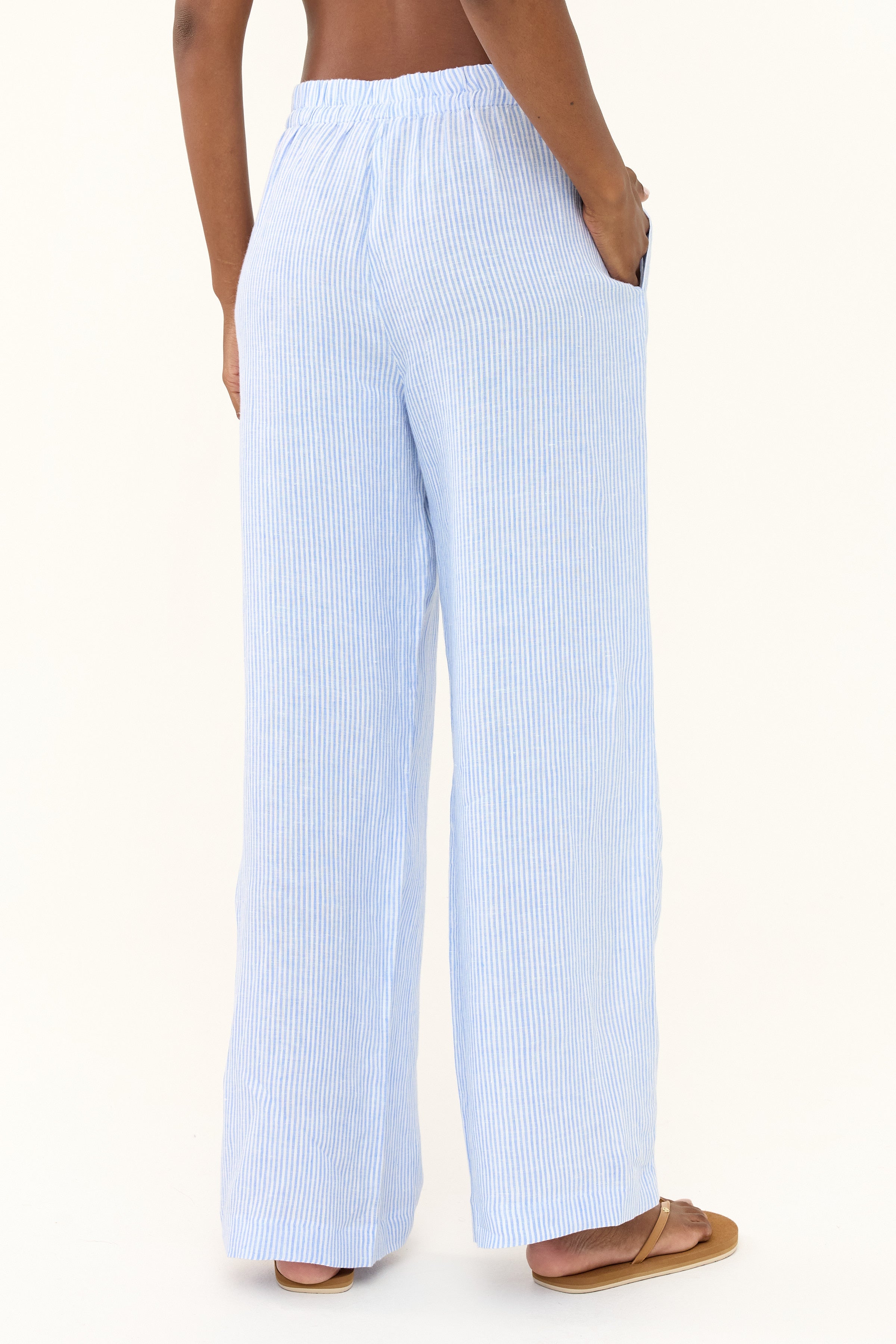 Mallorca Linen Pant - Blue Stripe