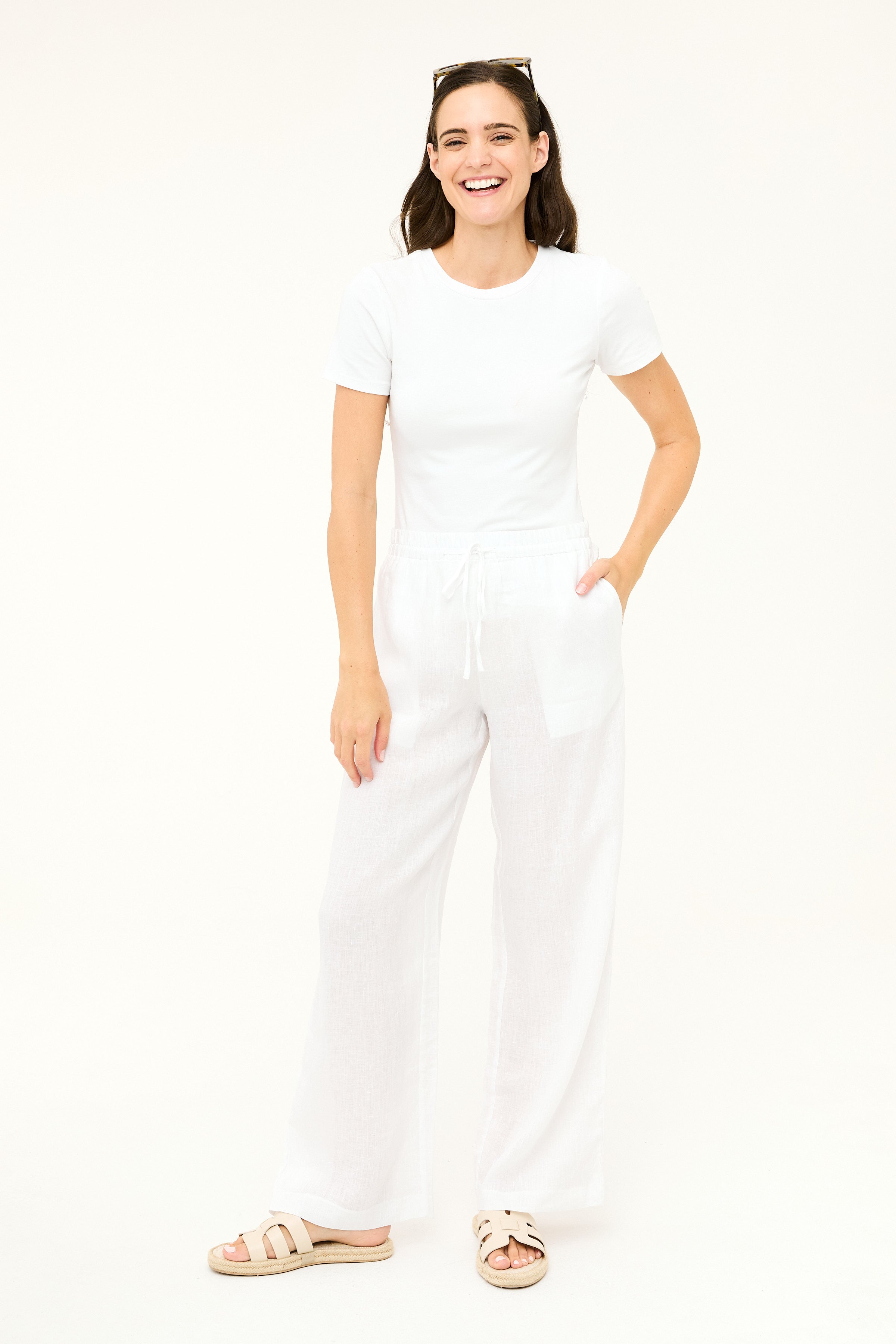 Mallorca Linen Pant - White