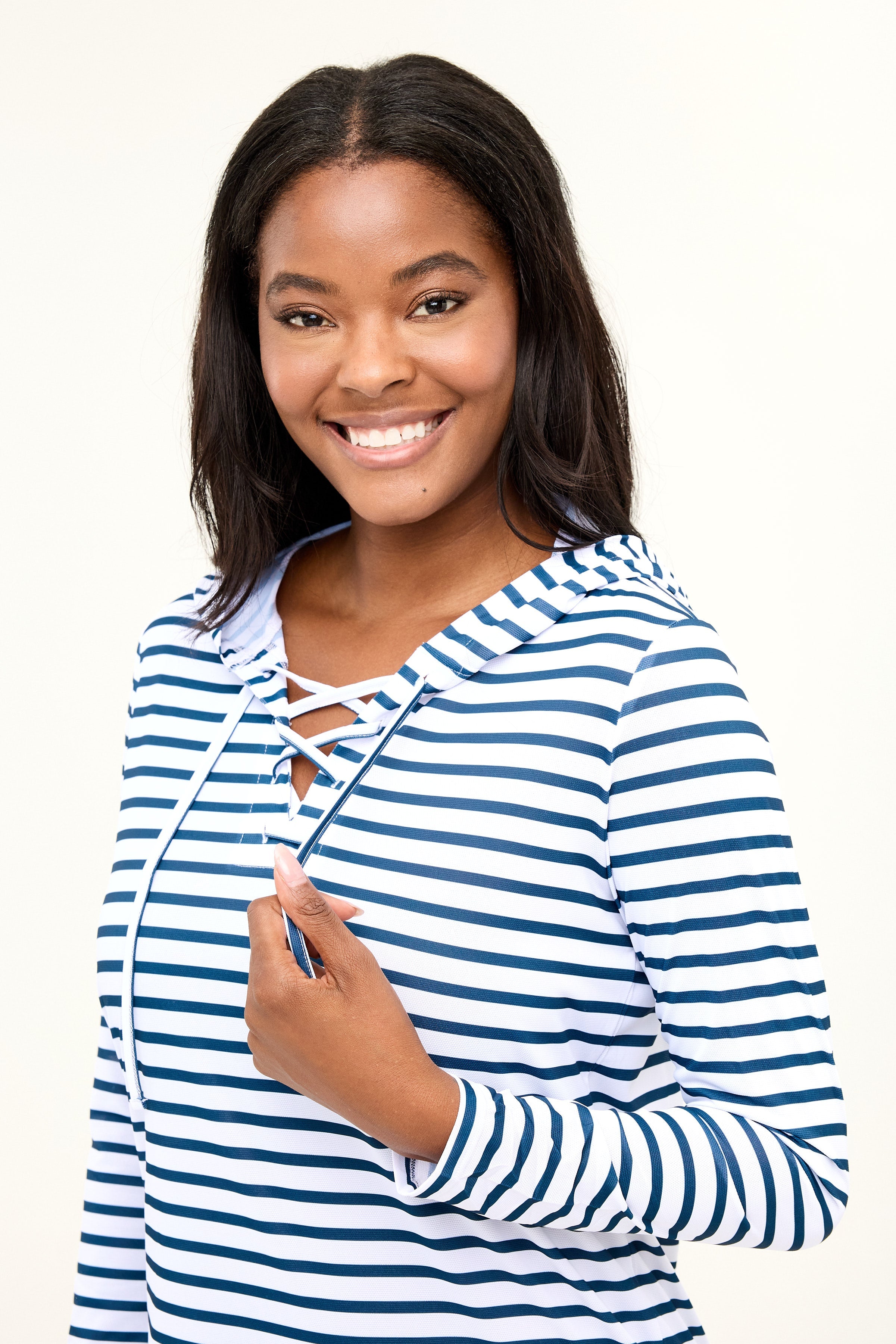 Maricel UPF50 Hooded Dress - Night Sky Stripe