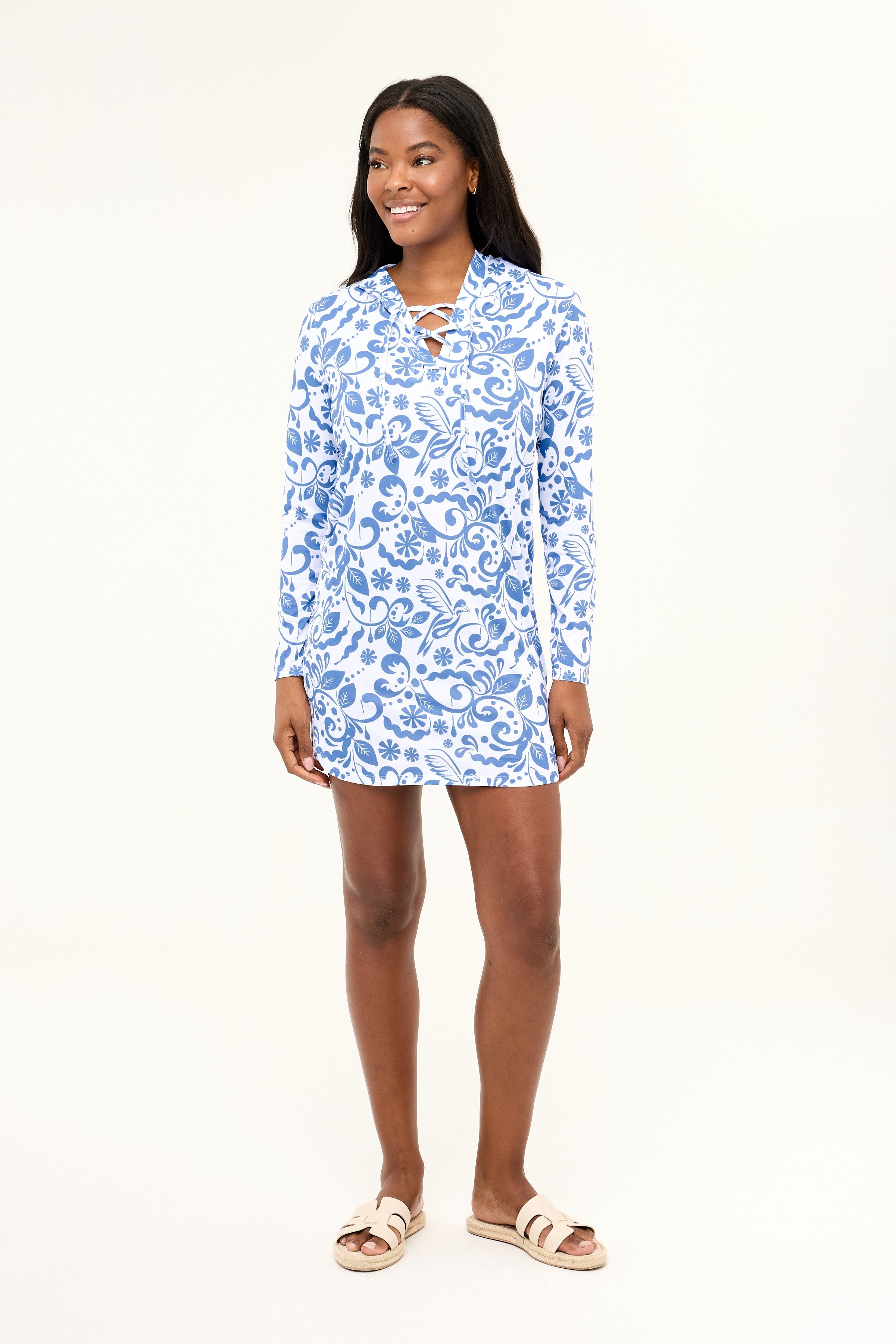 Maricel UPF50 Hooded Dress - Blue Bird
