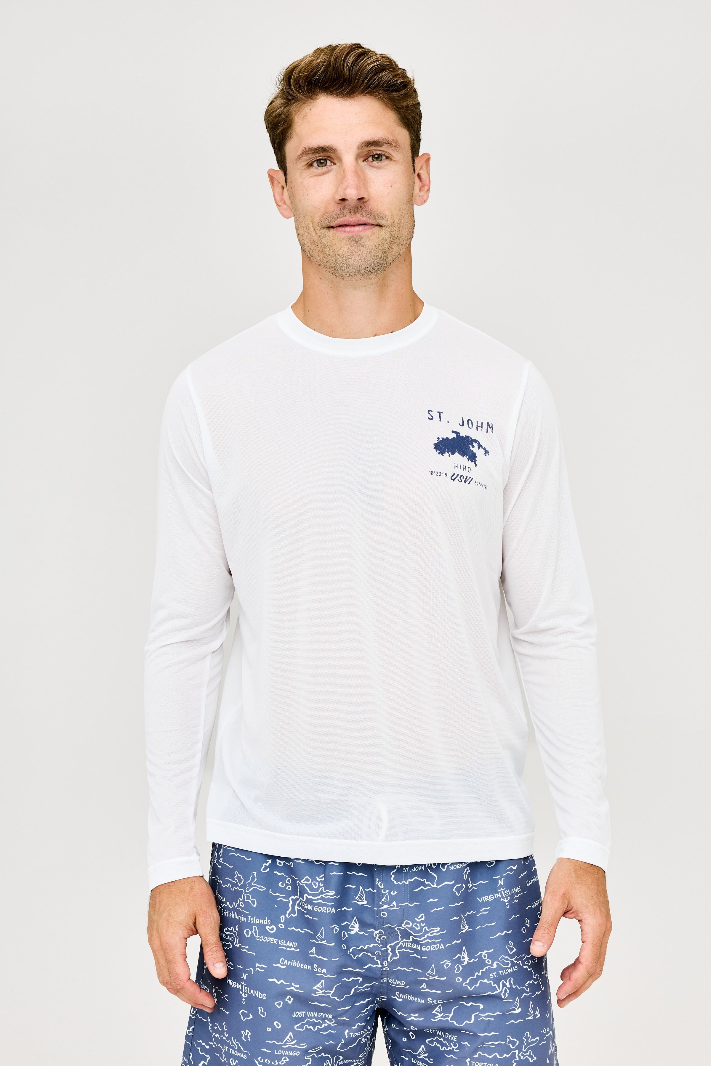 St John Map Patch UPF50 Shirt - White