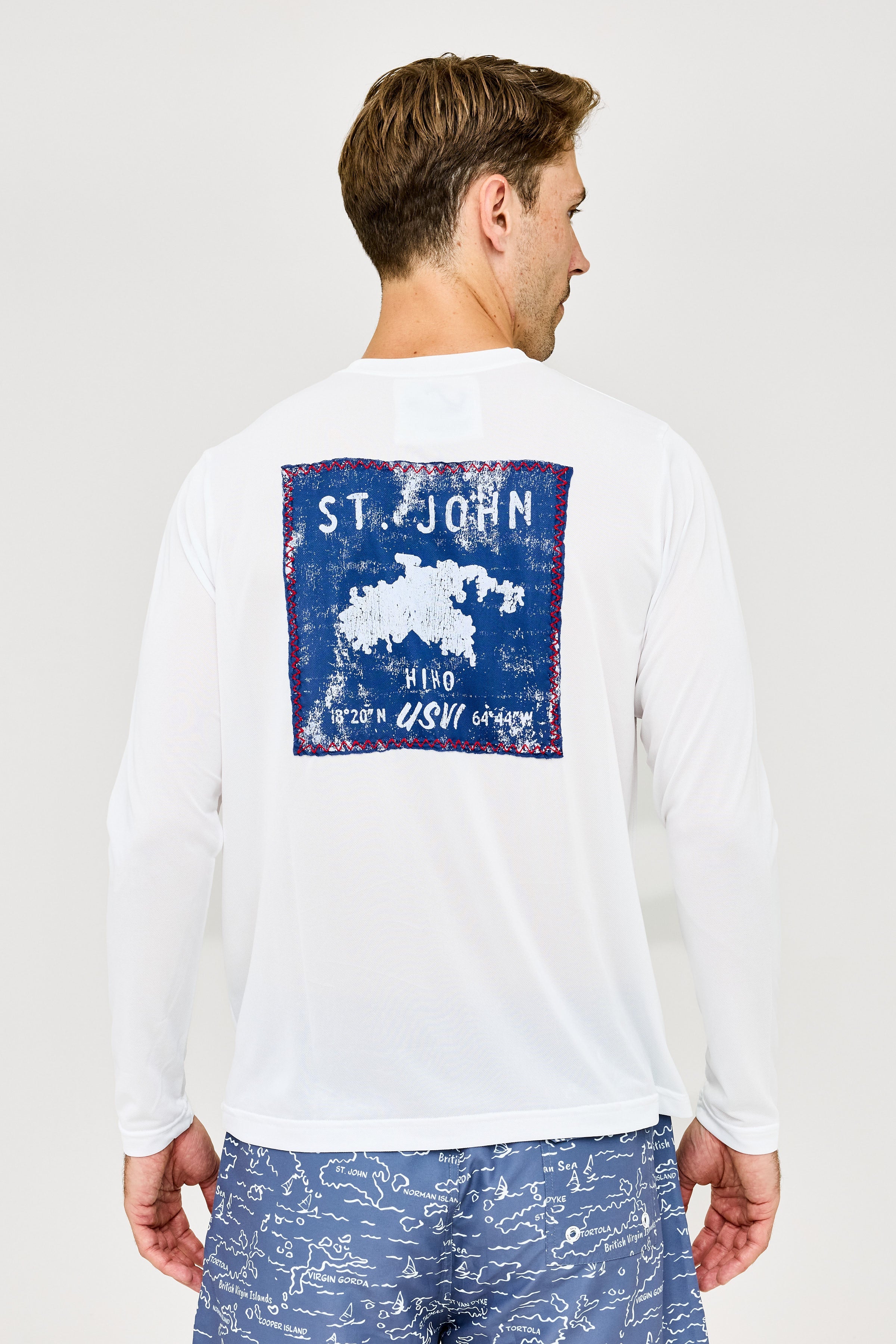 St John Map Patch UPF50 Shirt - White