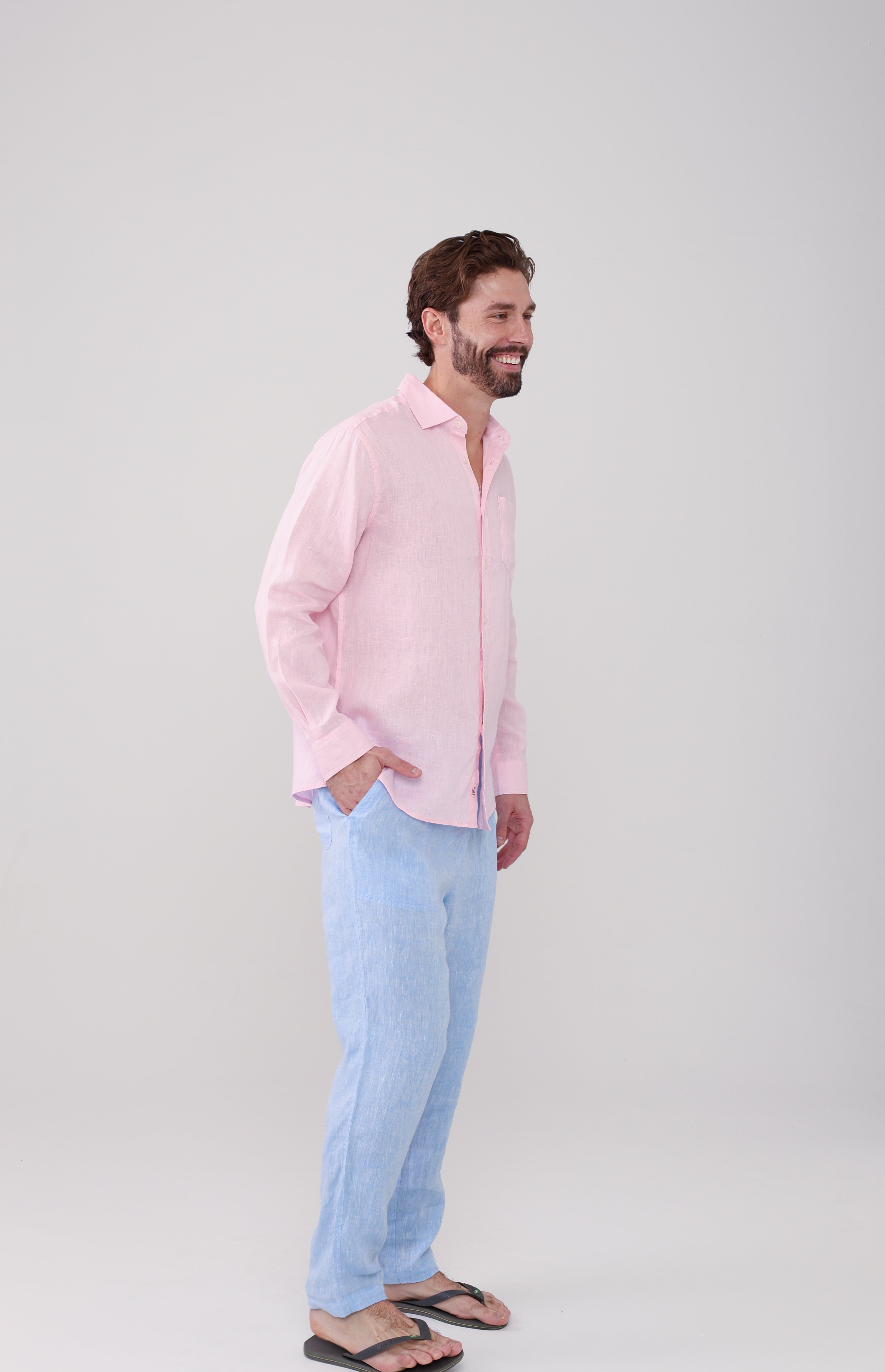 Classic Linen Shirt - Chalk Pink