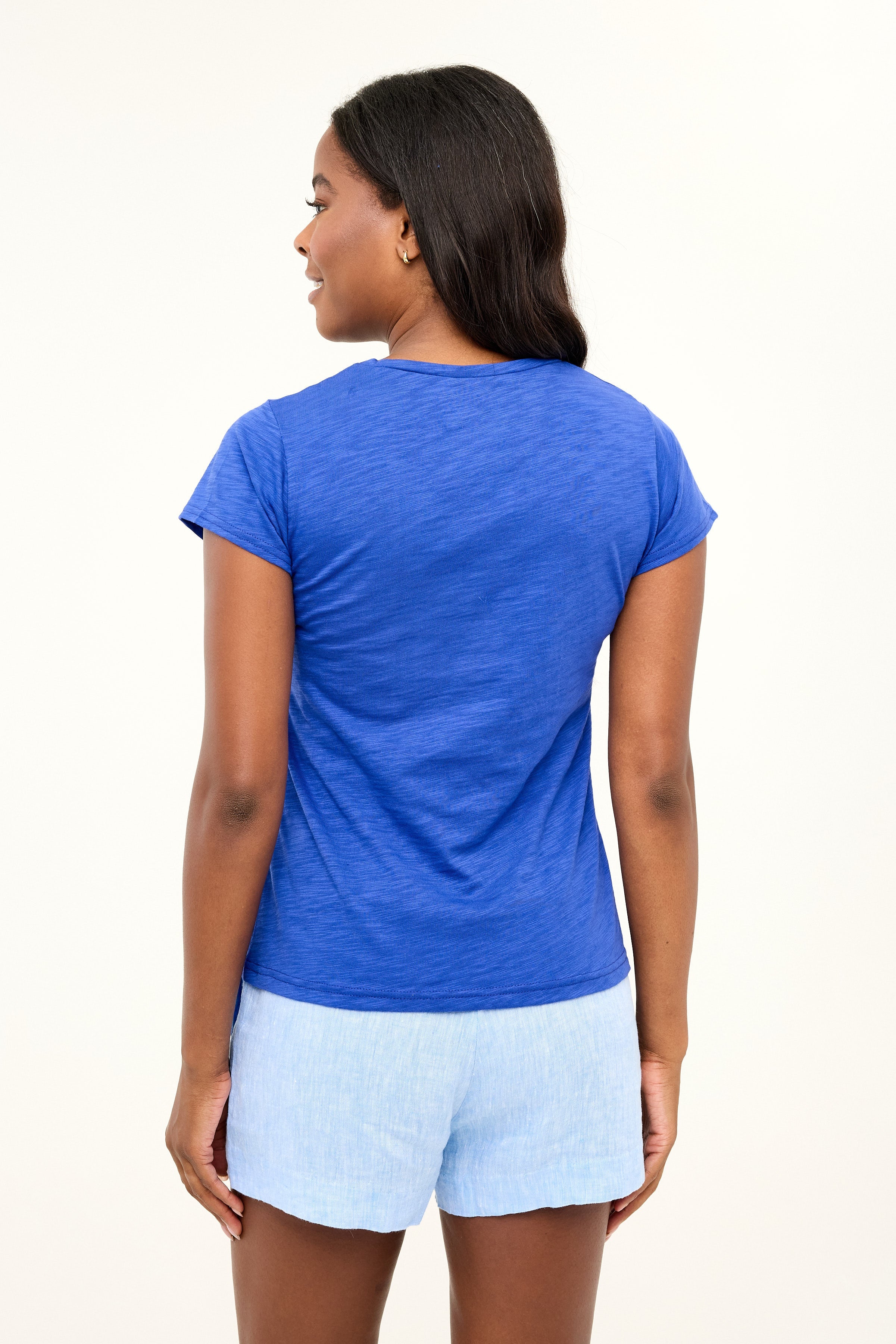 Michelle V-Neck T-Shirt - Peacock