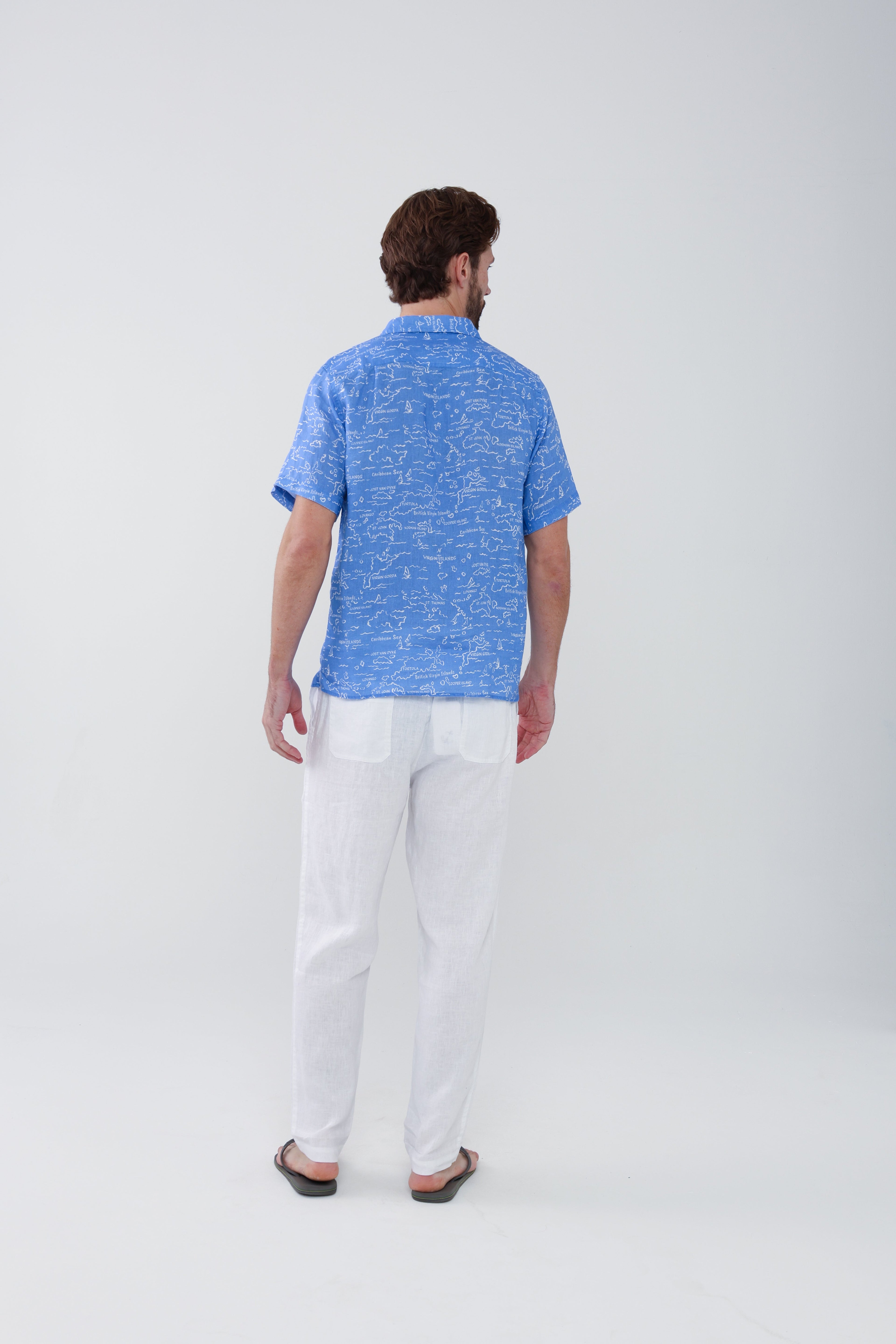 Irie Linen Shirt - VI Map Ultramarine