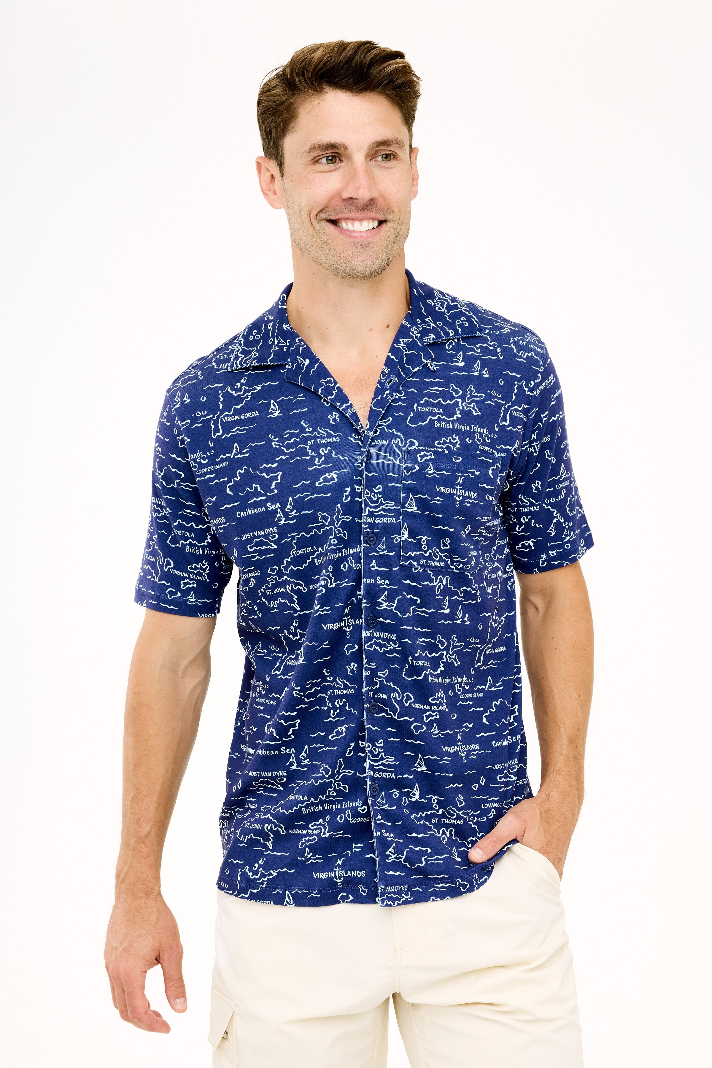 Nico Camp Shirt - VI Map Skipper Blue