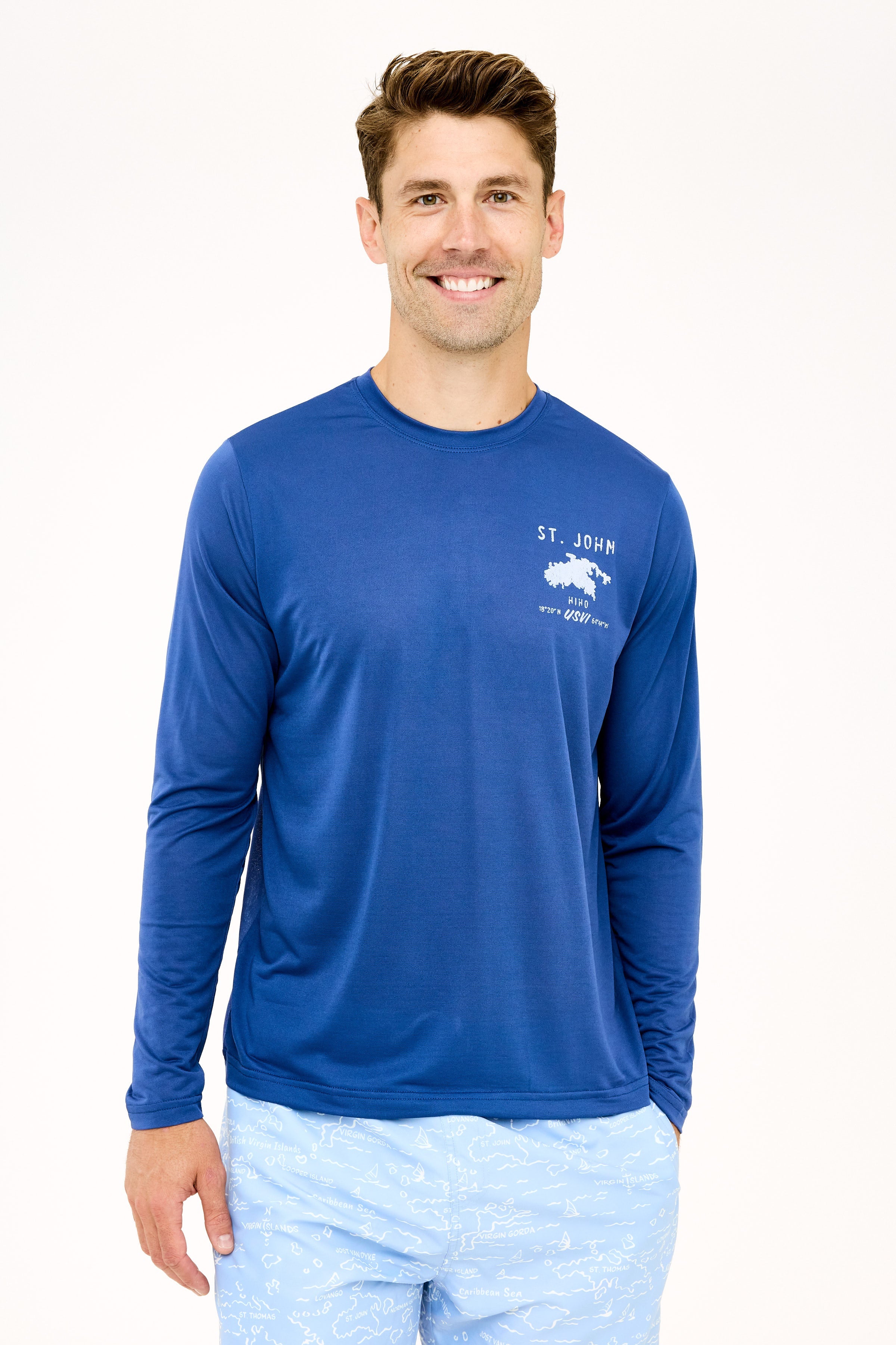 St John Map Patch UPF50 Shirt - Racing Blue