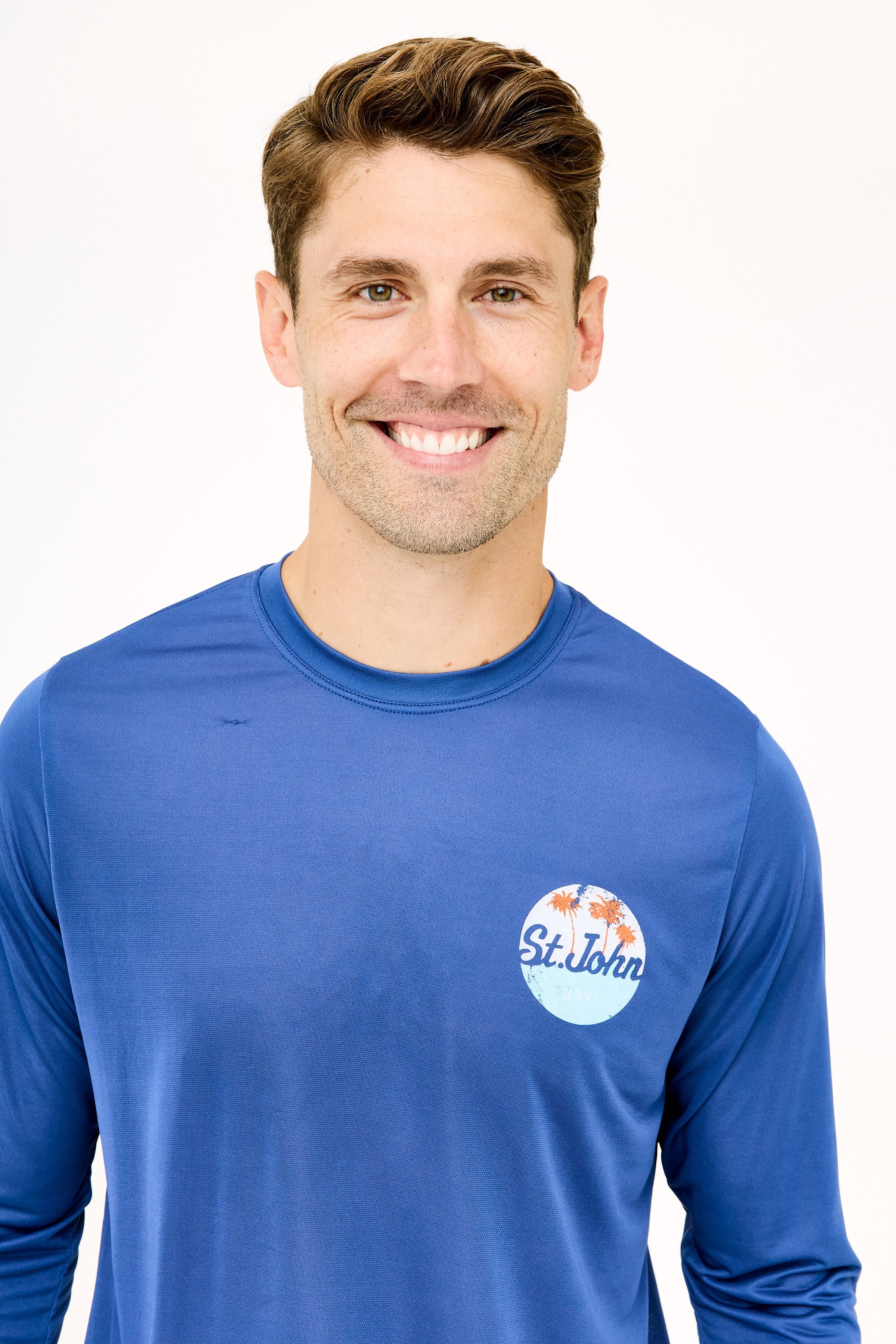 St John Oval Palm UPF50 Shirt - Racing Blue