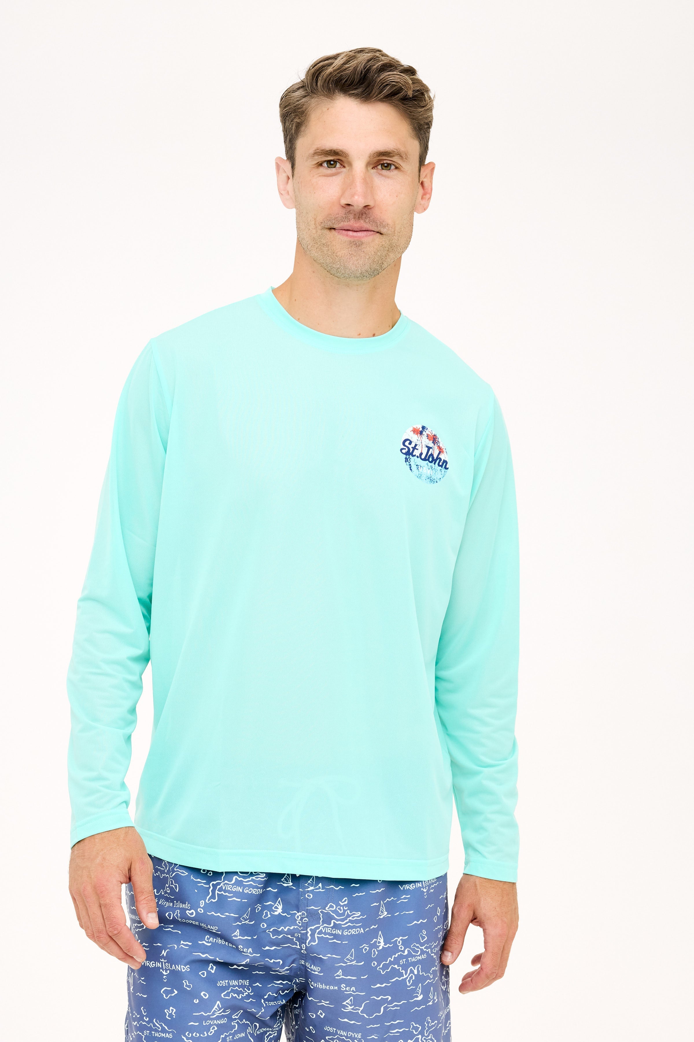 St John Oval Palm UPF50 Shirt - Sea Green