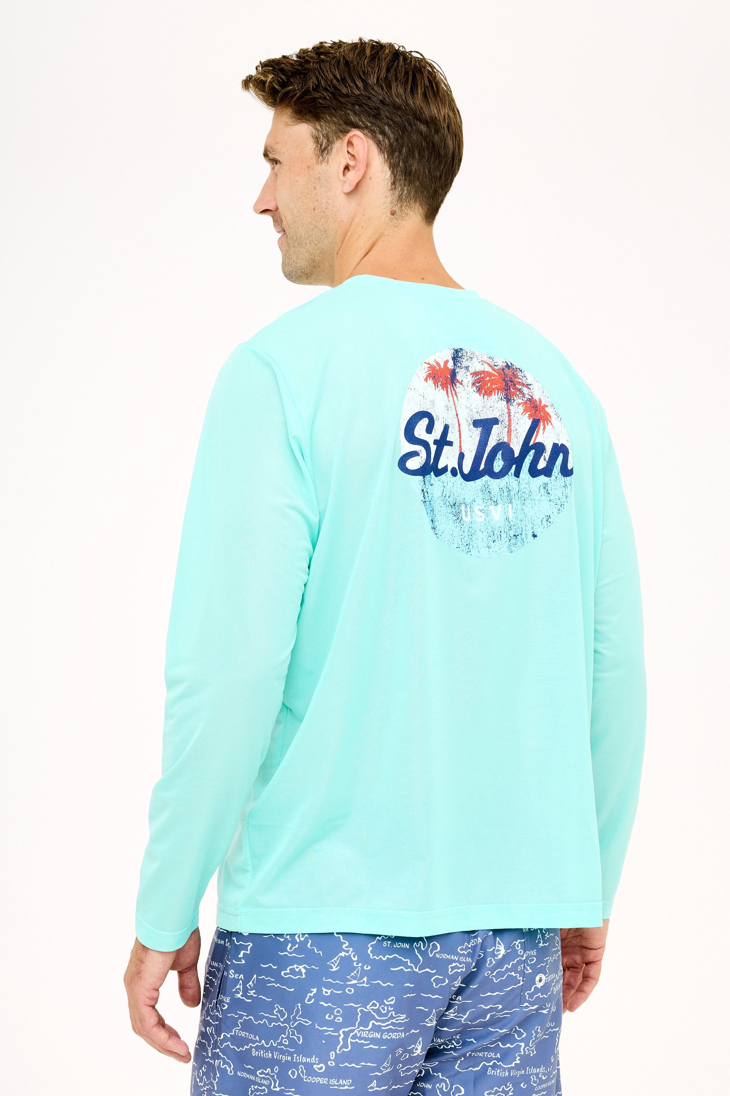 St John Oval Palm UPF50 Shirt - Sea Green