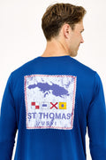 St Thomas Flag Patch UPF50 Shirt - Racing Blue
