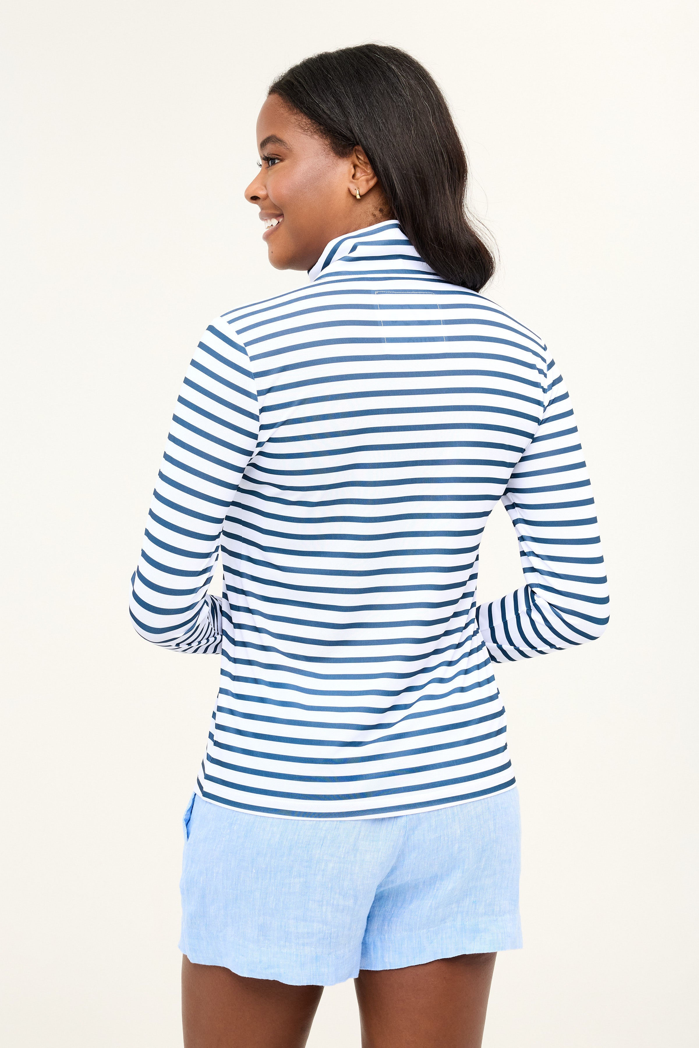 Zip Front UPF50 Top - Night Sky Stripe