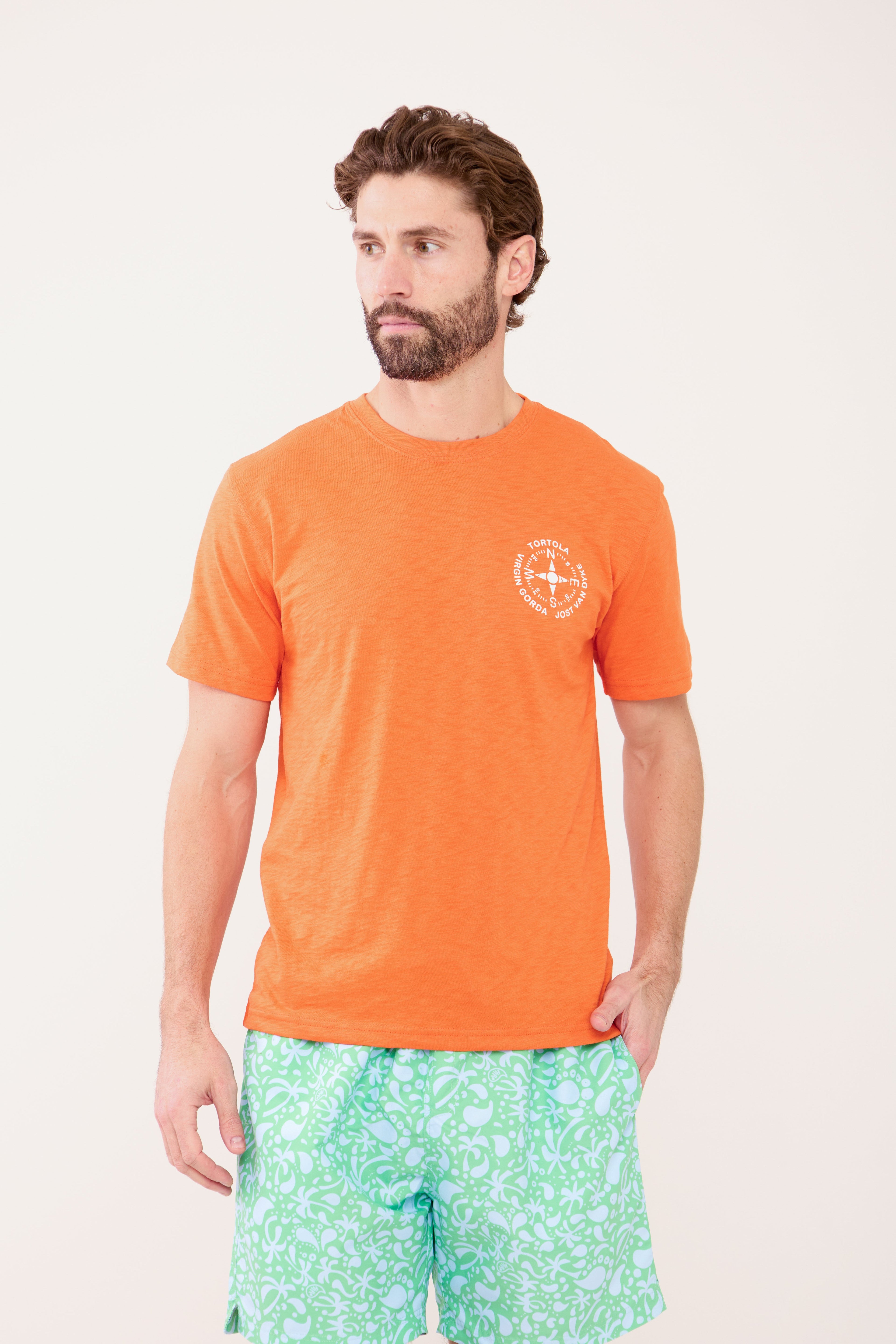 Tortola Compass T-Shirt - Rum Punch