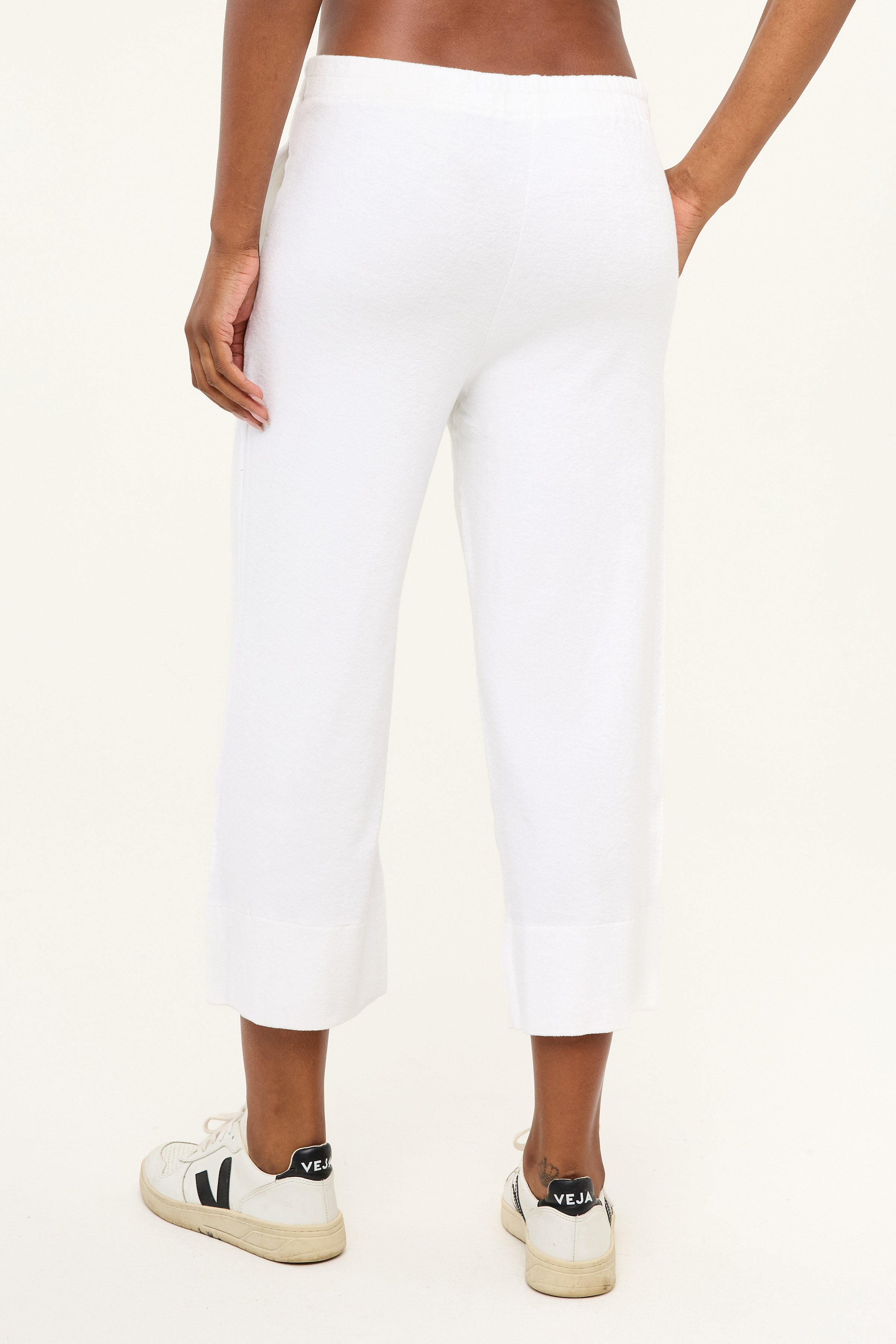 Terry Capri Pant - White