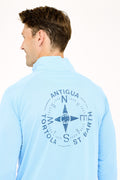 Tortola Compass UPF50 Zip Tech Shirt - Serenity Blue
