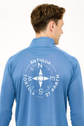 Tortola Compass UPF50 Zip Tech Shirt - Vintage Indigo