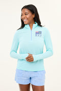 Zip Front BVI Sailing Team UPF50 Top - Sea Green